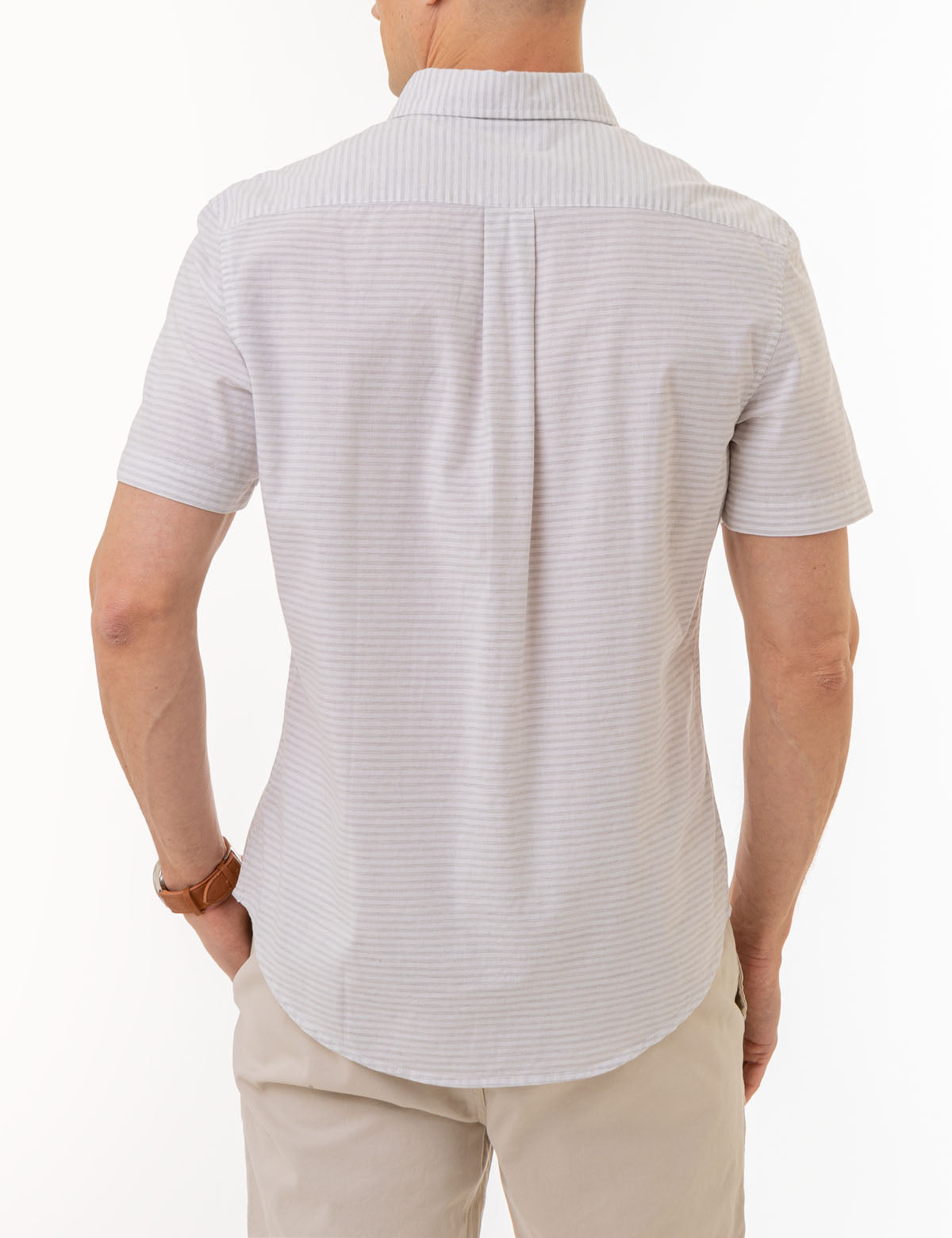 Men's Heather Poplin Short Sleeve Pocket Shirt