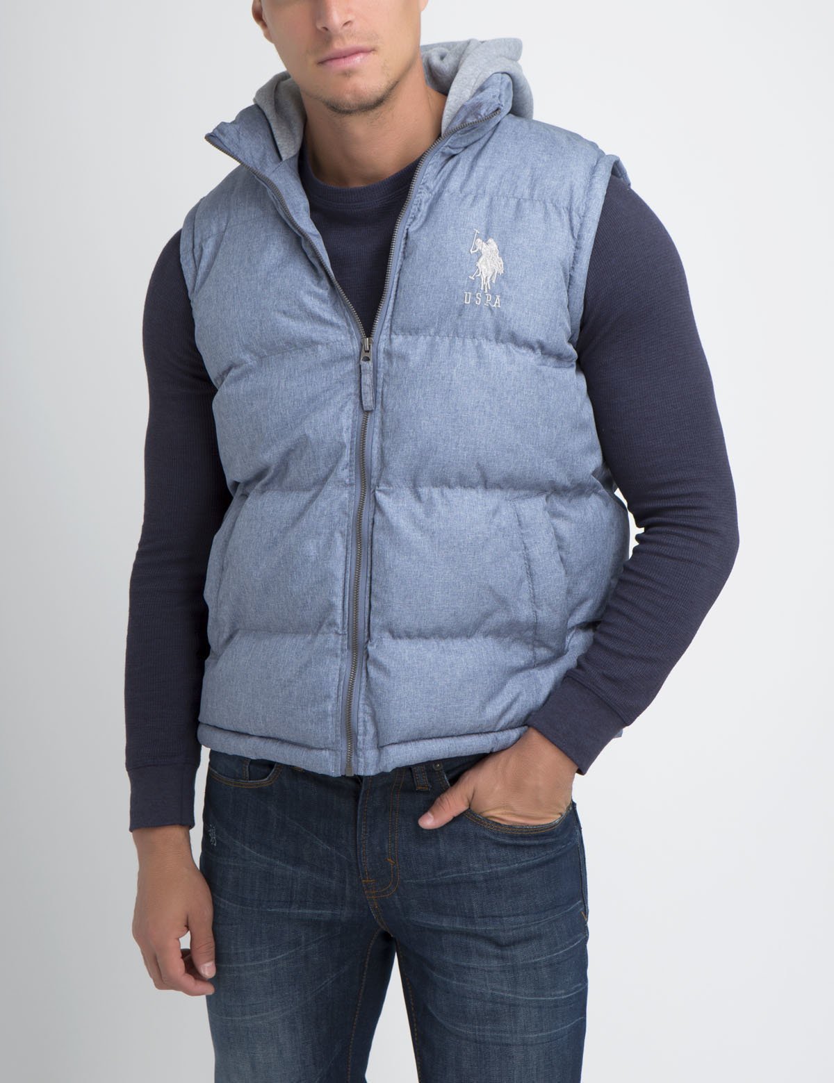 Fleece Hooded Heather Vest - Sleeveless & Machine Washable