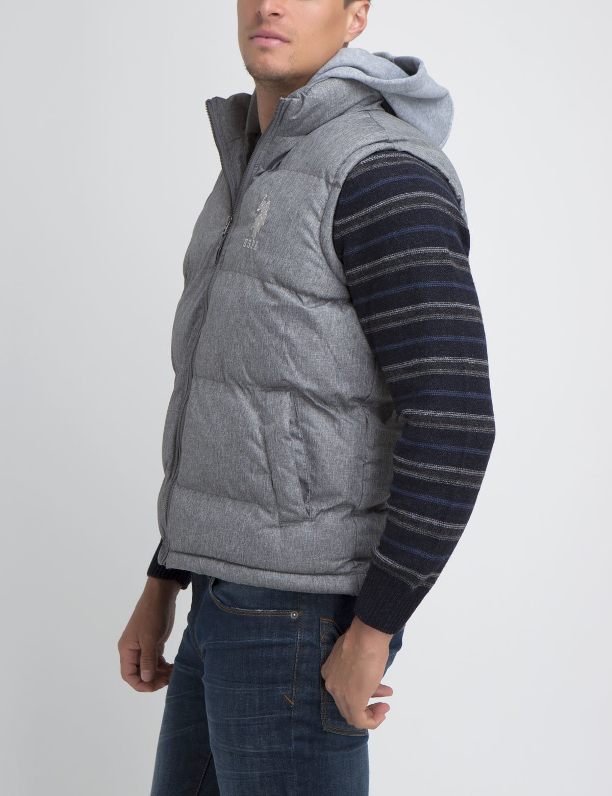 Fleece Hooded Heather Vest - Sleeveless & Machine Washable