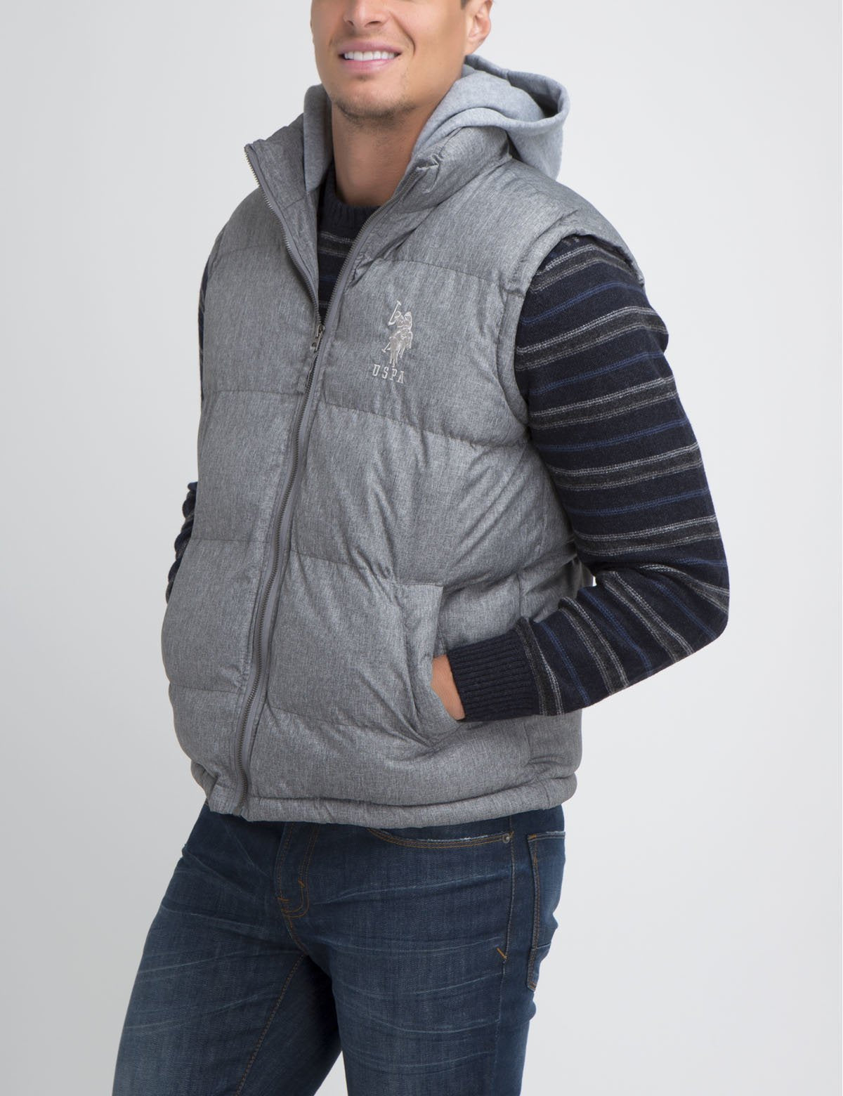 Fleece Hooded Heather Vest - Sleeveless & Machine Washable