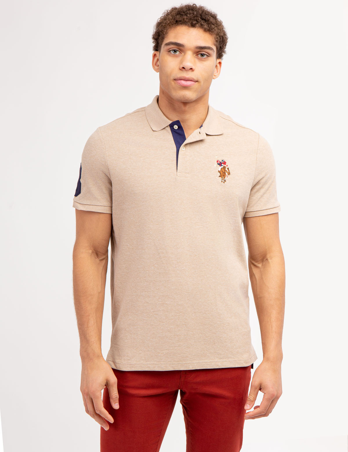 Colorful Embroidered Logo Polo Shirt for Men - Big Logo Design