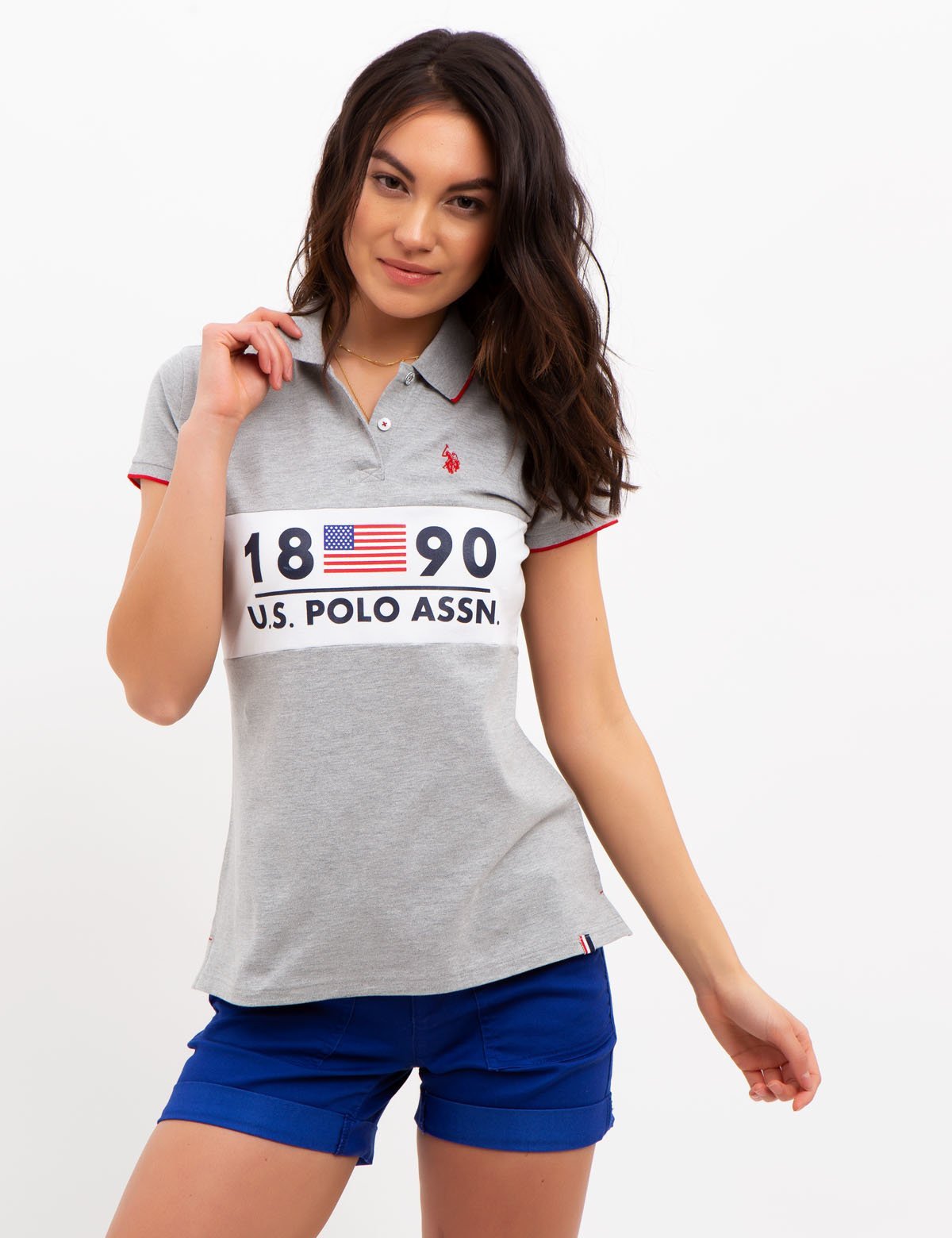 U.S. Polo Assn. Heritage Chest Block Polo Shirt with Flag