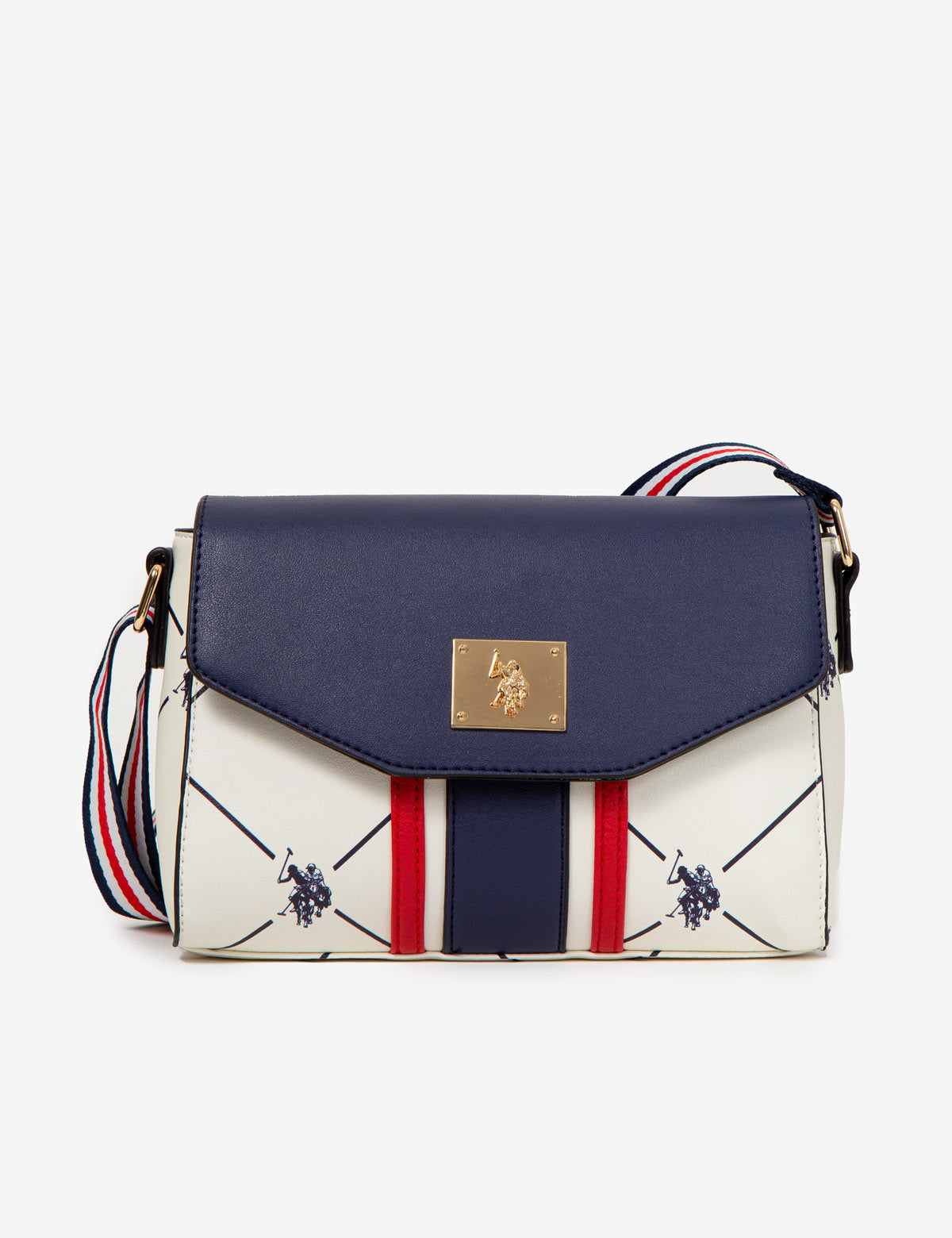 USPA Heritage Signature Print Crossbody Bag with Adjustable Strap