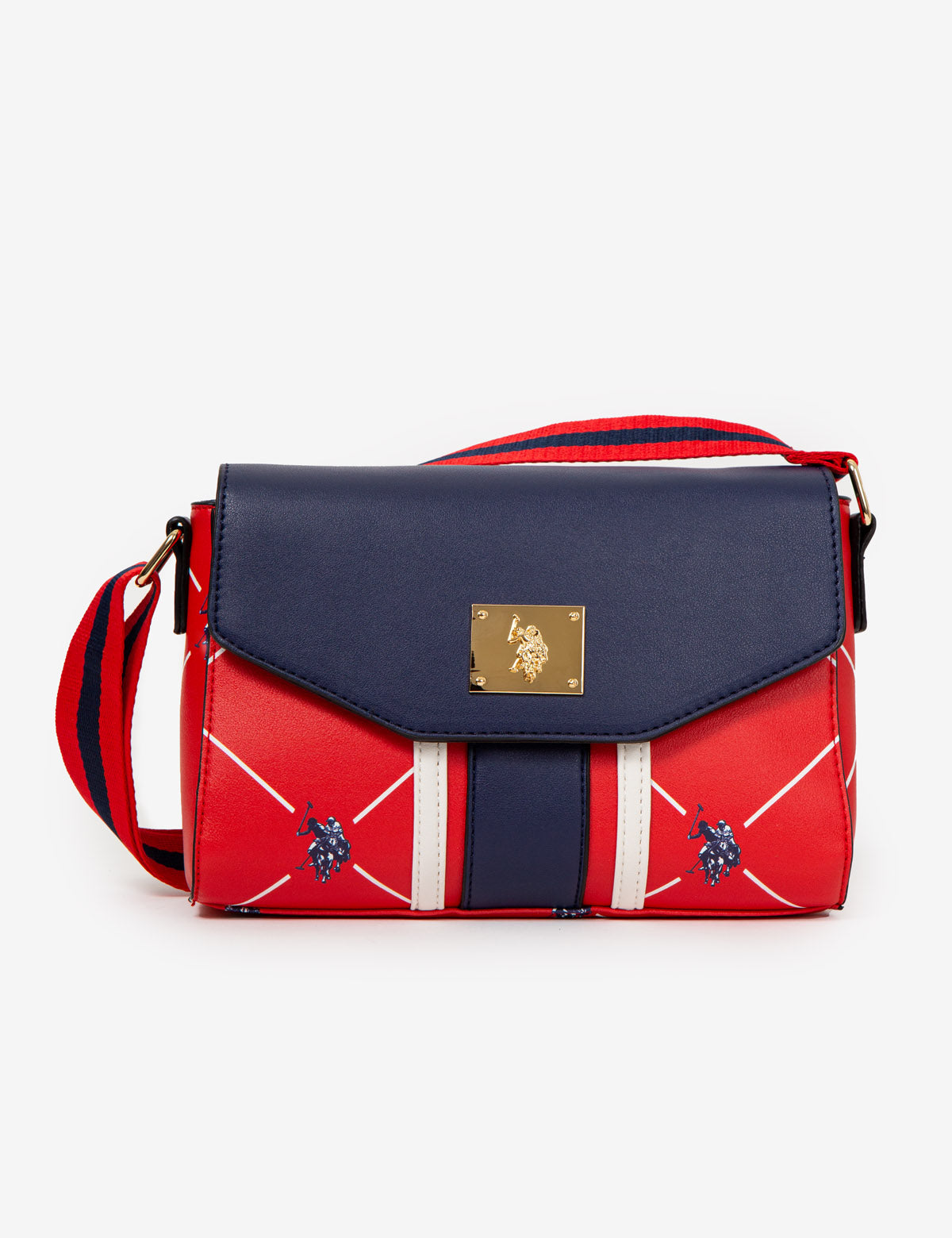 USPA Heritage Signature Print Crossbody Bag with Adjustable Strap