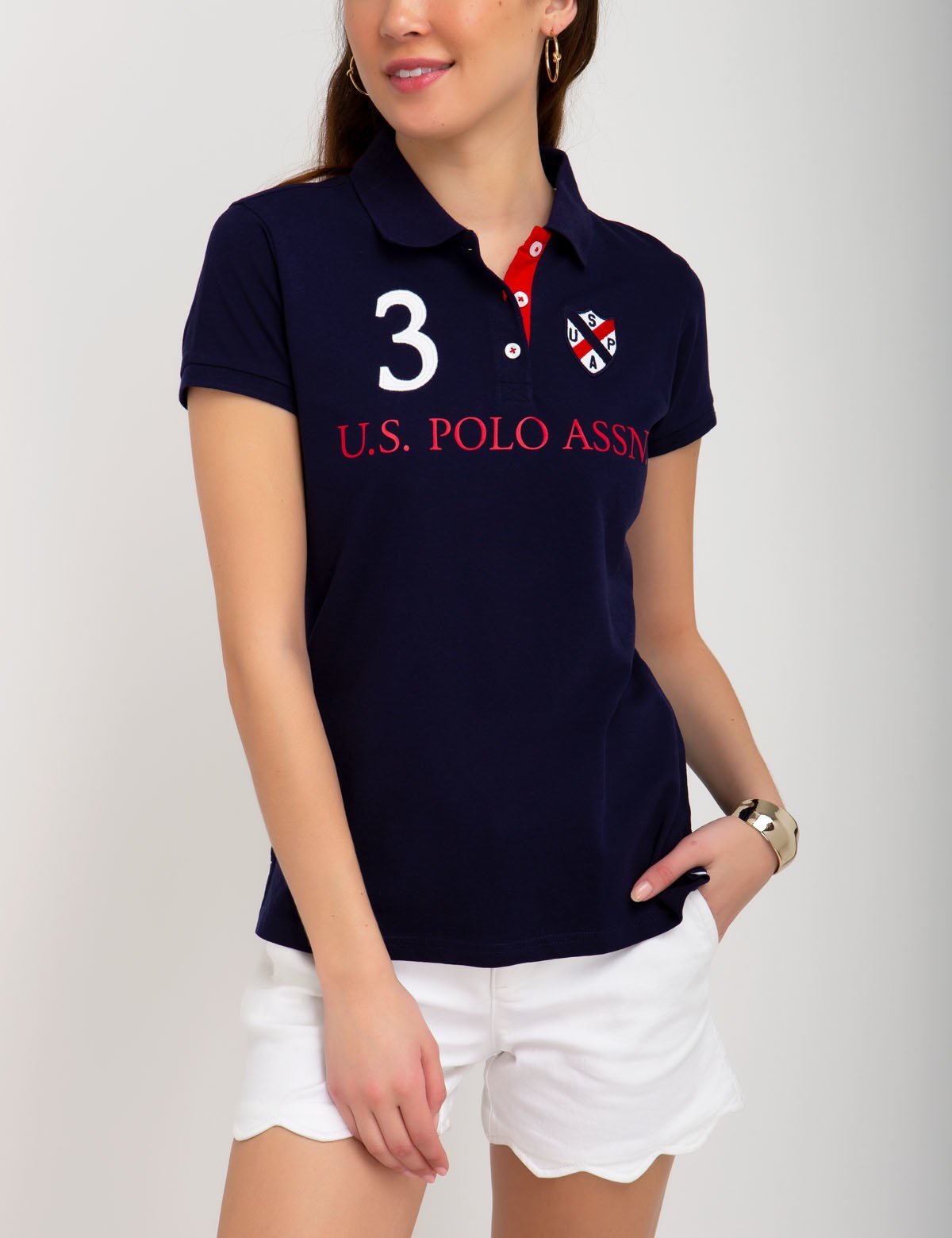 USPA Heritage Polo Shirt - Cotton Blend Short Sleeve with Embroidered Logo