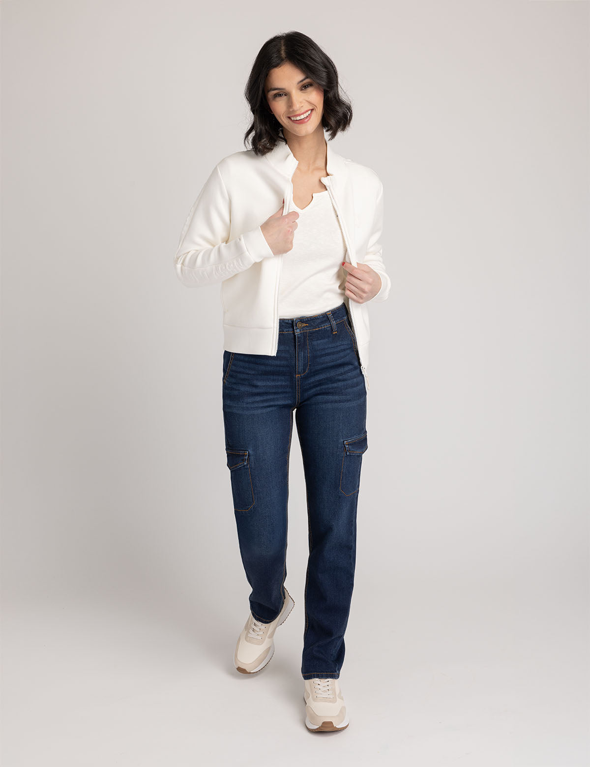 Women's High Rise Cargo Jeans - Stylish & Functional Pants