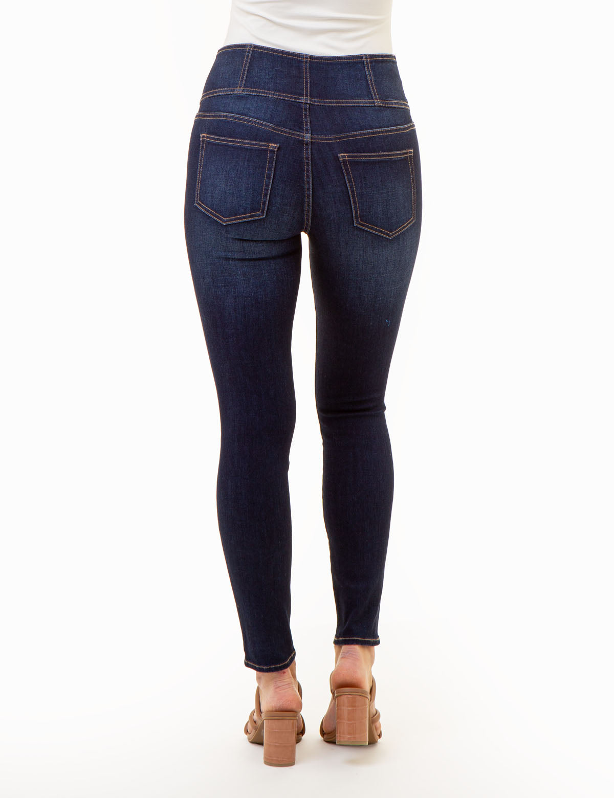 High Rise Corset Skinny Jeans for Women - Stretch Denim Pants