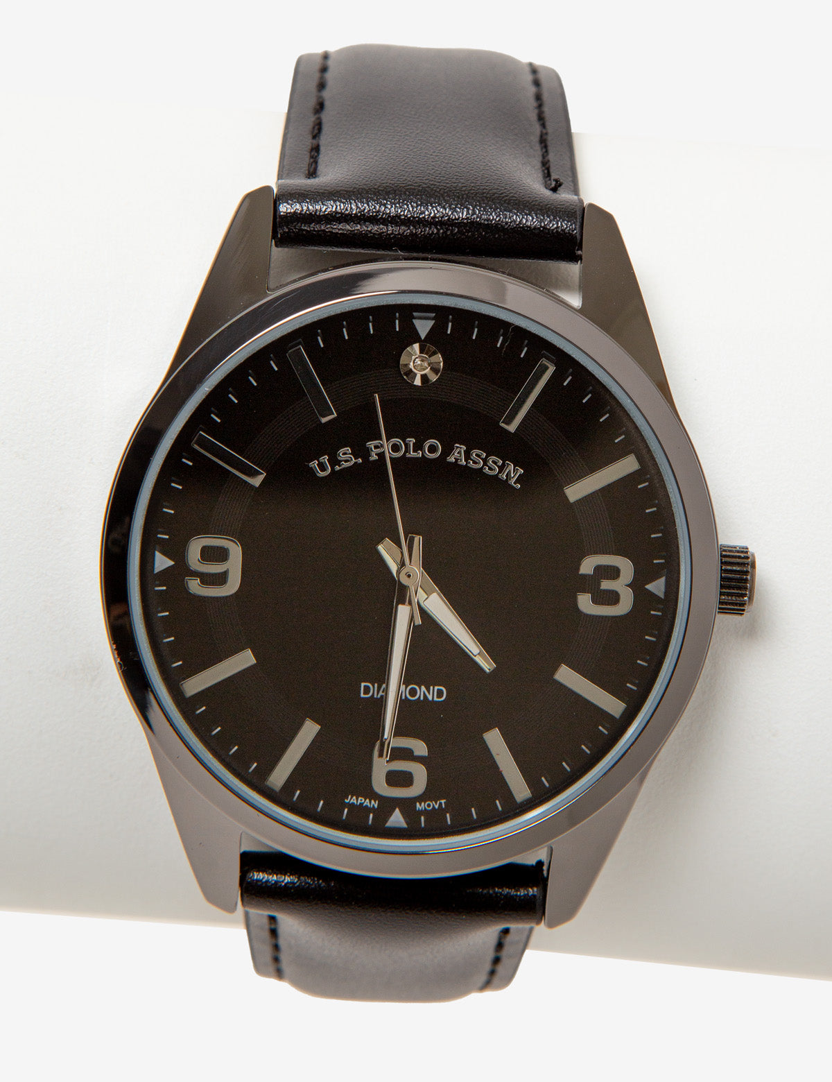 Black Diamond Couple Watch Set - His and Hers Matching Straps