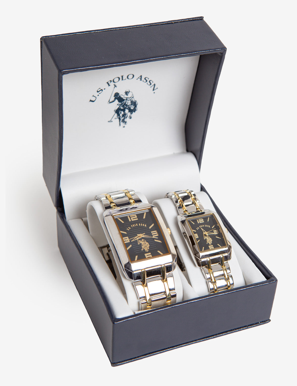 Square Couple Watches Set - His and Hers Matching Timepieces