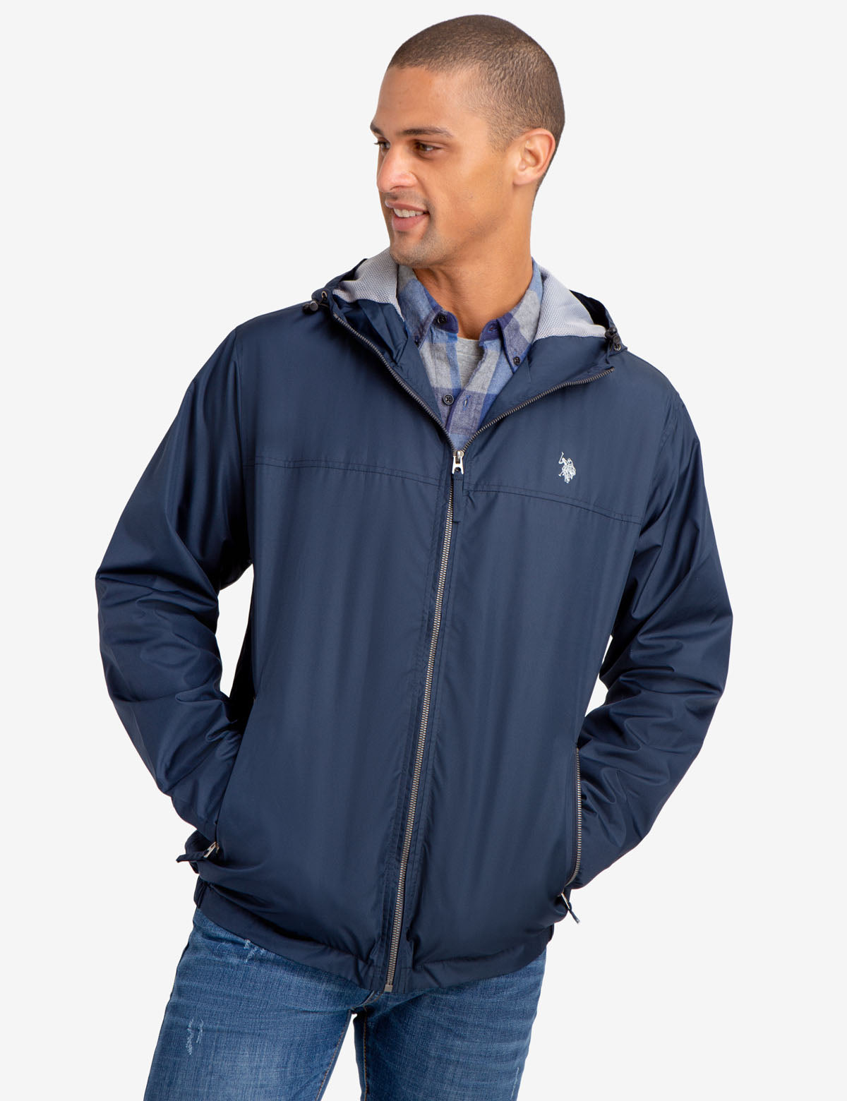 Lightweight Hooded Windbreaker Jacket with Mesh Lining