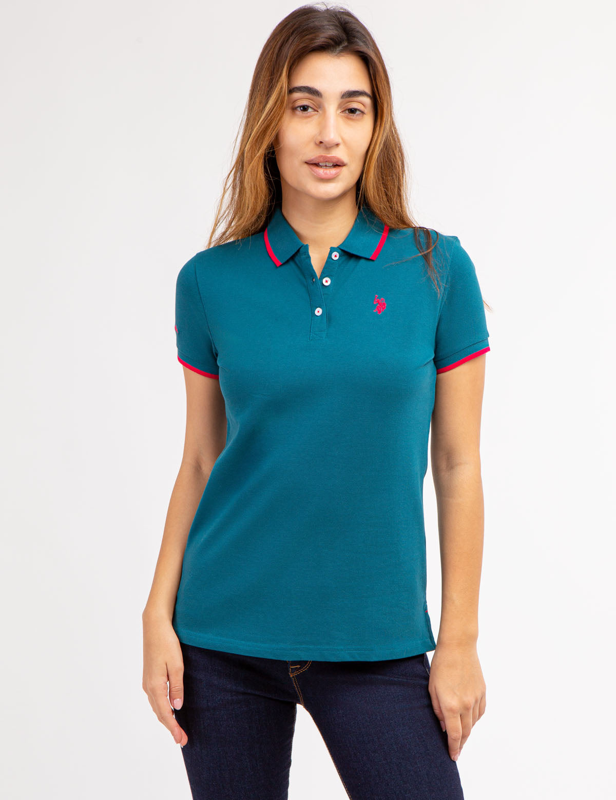 Men's Contrast Trim Polo Shirt - Classic Fit Short Sleeve
