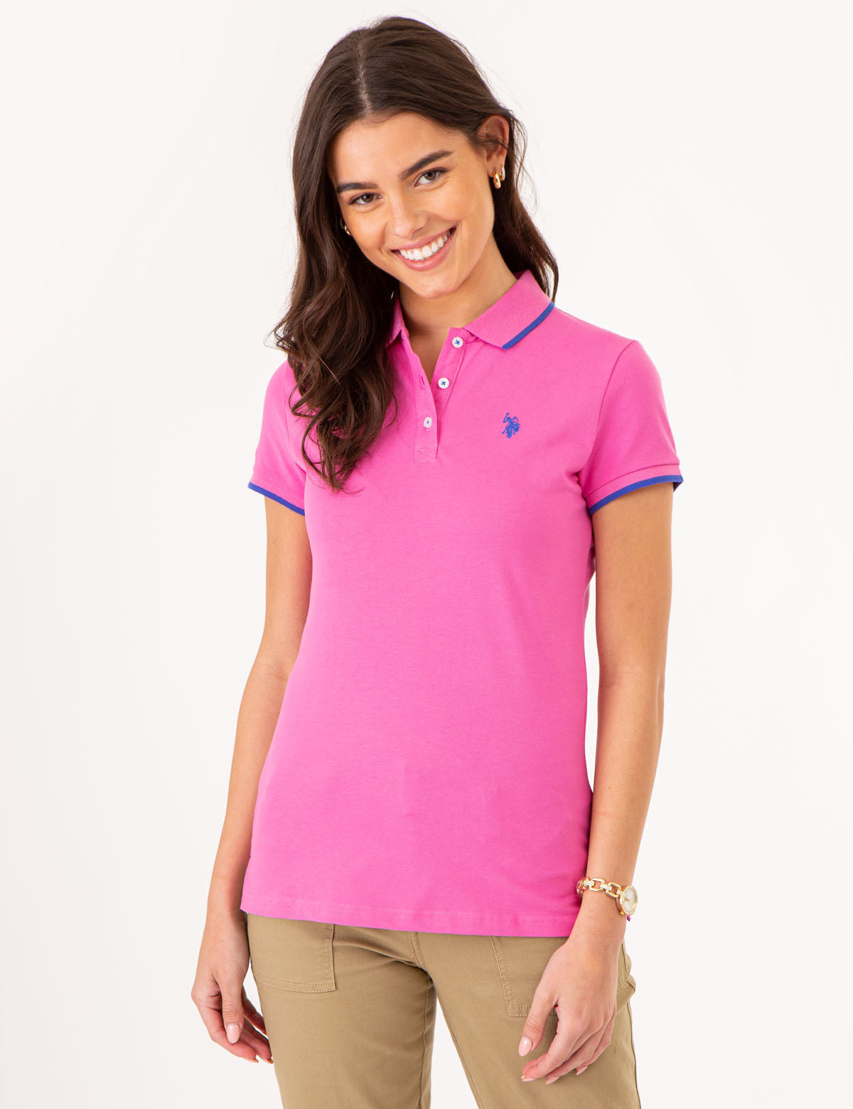 Men's Contrast Trim Polo Shirt - Classic Fit Short Sleeve
