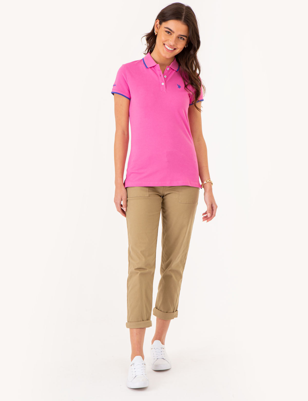 Men's Contrast Trim Polo Shirt - Classic Fit Short Sleeve