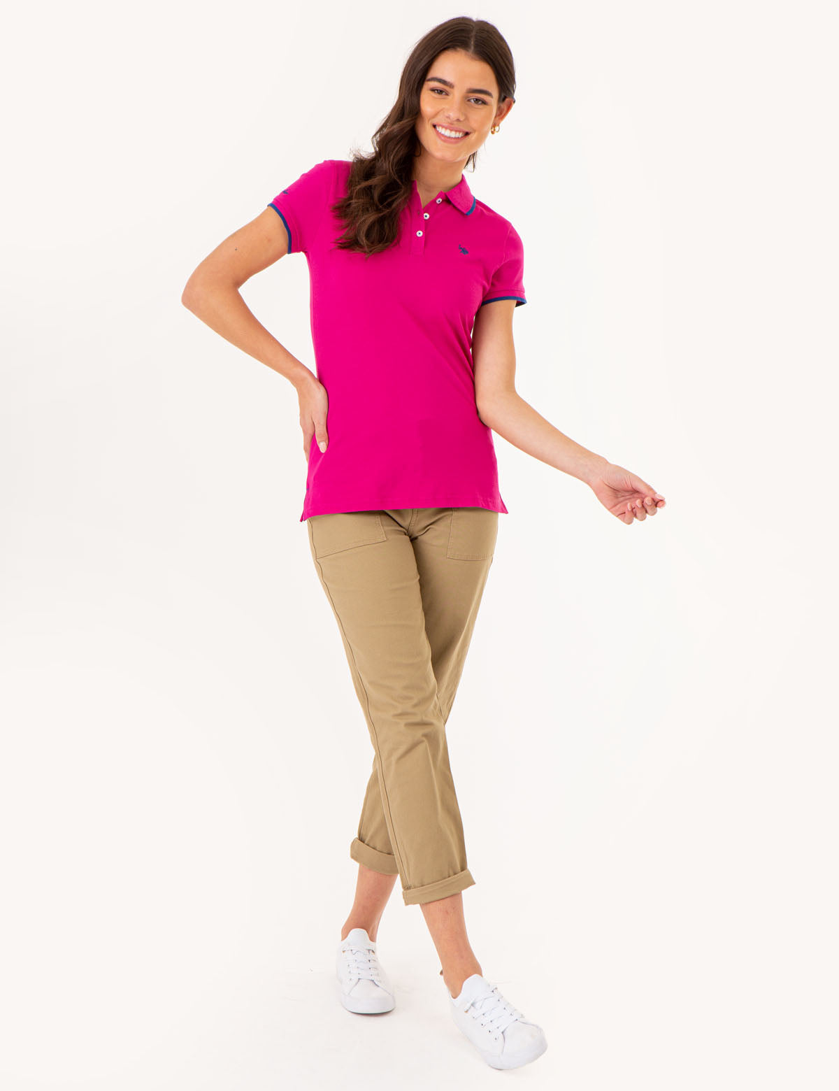 Men's Contrast Trim Polo Shirt - Classic Fit Short Sleeve
