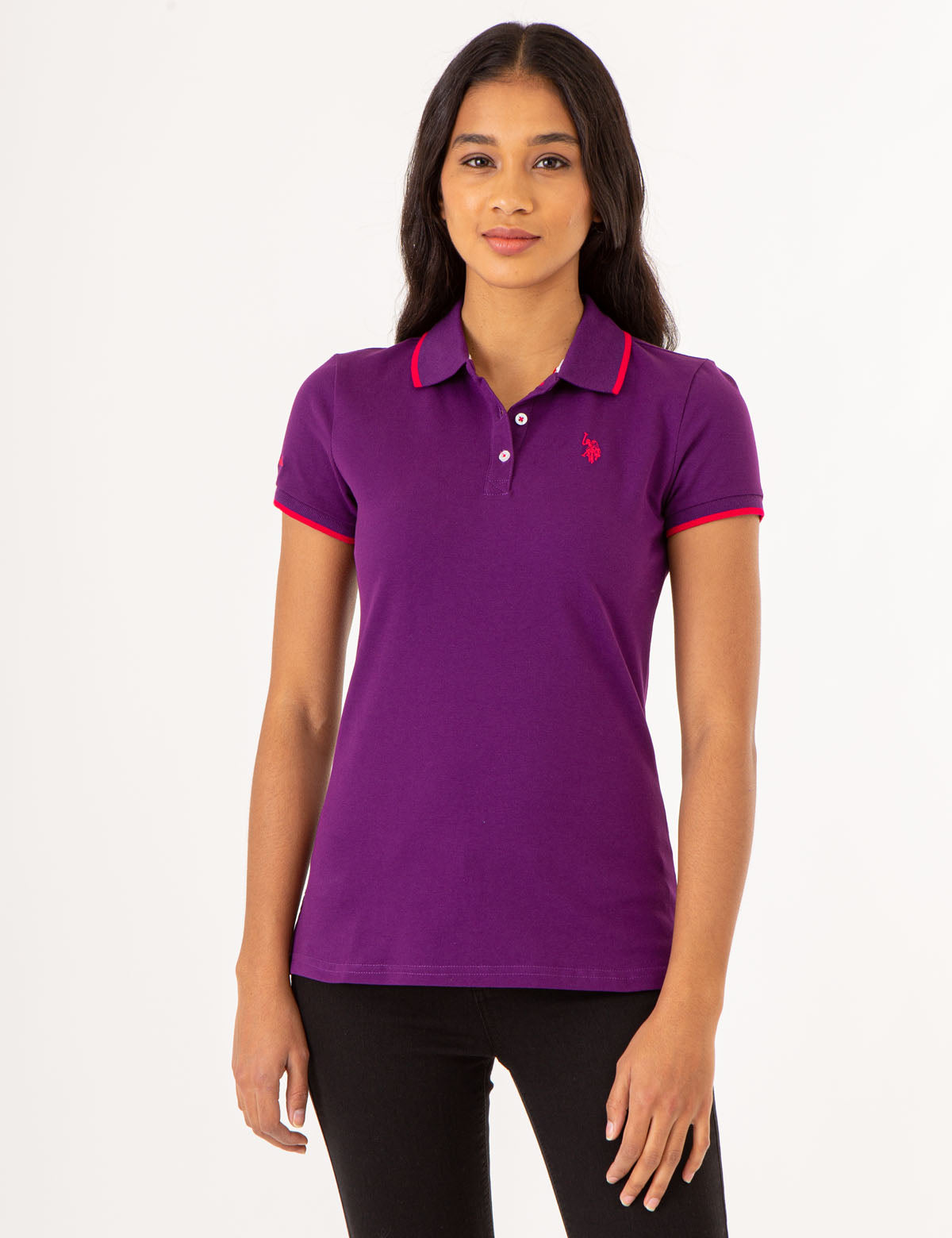 Men's Contrast Trim Polo Shirt - Classic Fit Short Sleeve