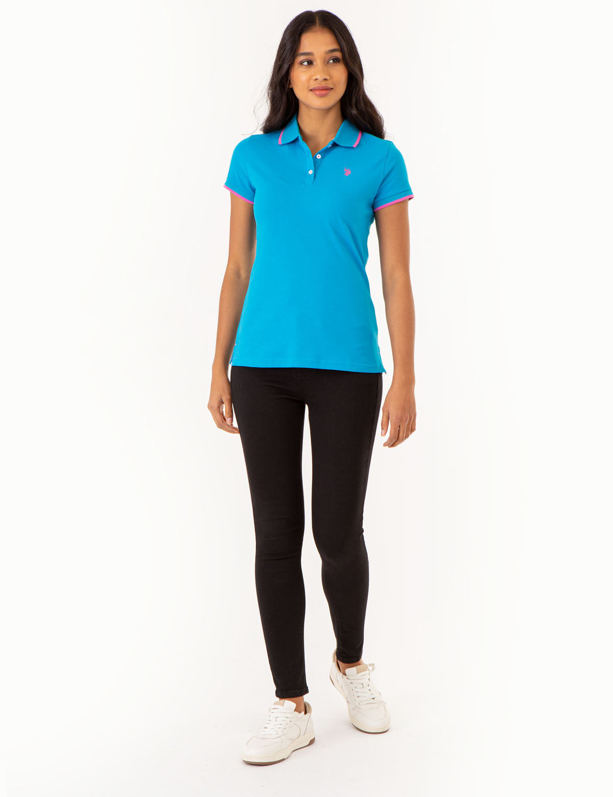Men's Contrast Trim Polo Shirt - Classic Fit Short Sleeve