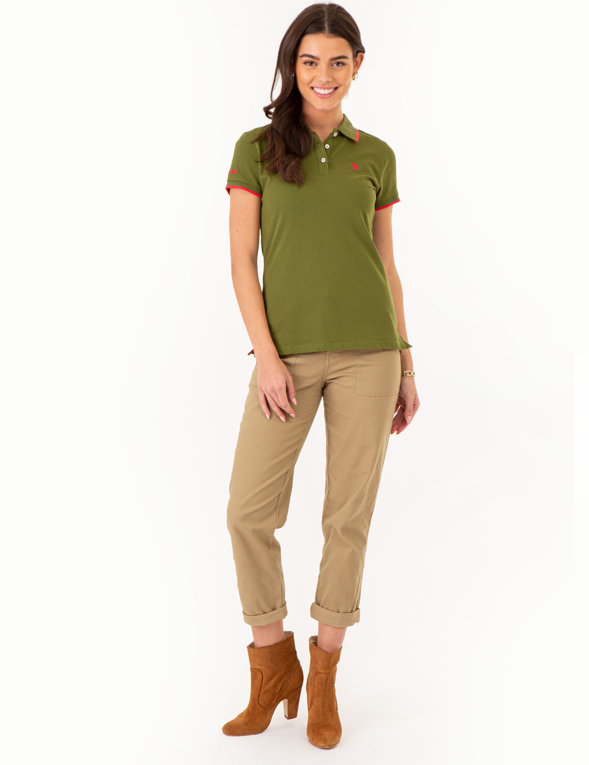 Men's Contrast Trim Polo Shirt - Classic Fit Short Sleeve