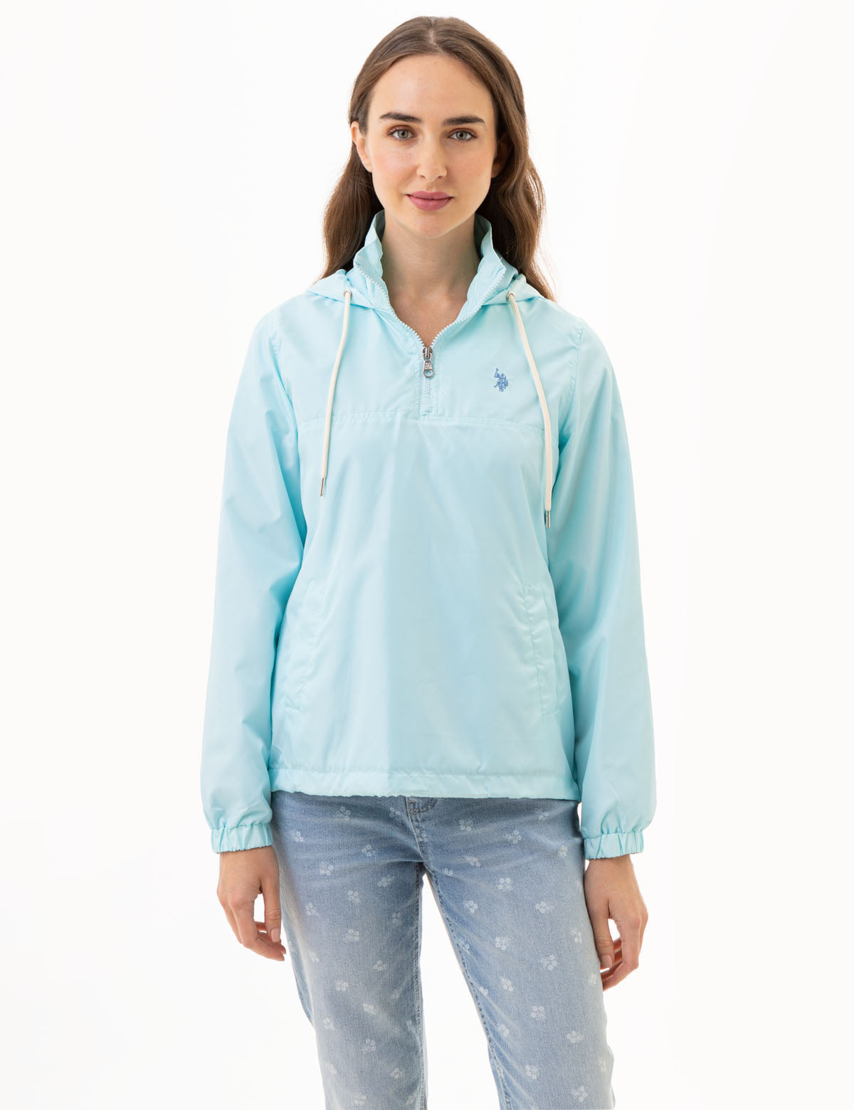 Men's Hooded Quarter Zip Windbreaker Jacket - Lightweight & Water-Resistant