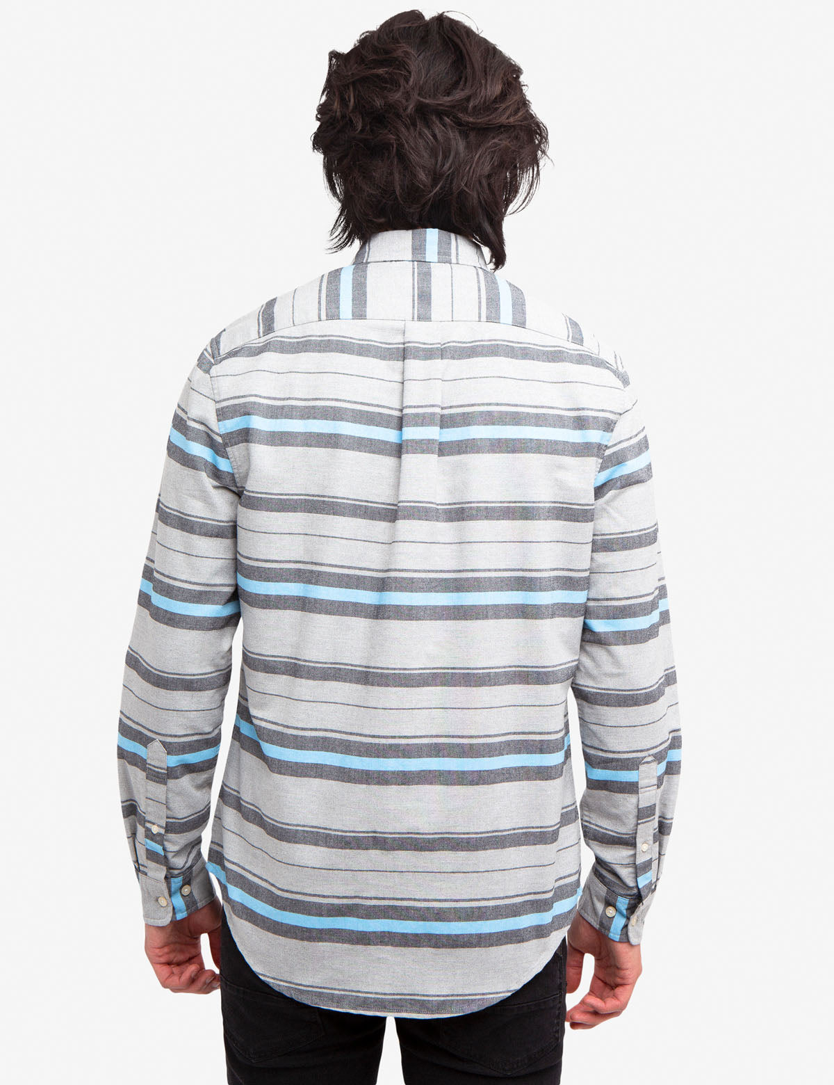 Men's Horizontal Stripe Oxford Shirt - Classic Casual Style