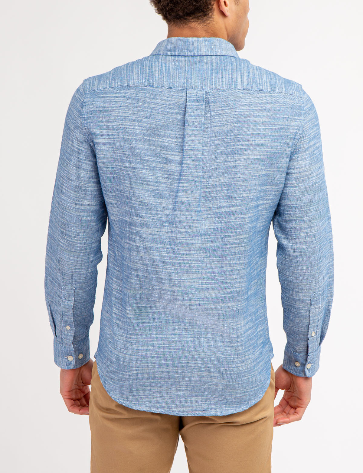 Men's Horizontal Stripe Slub Woven Shirt - Casual Cotton Top