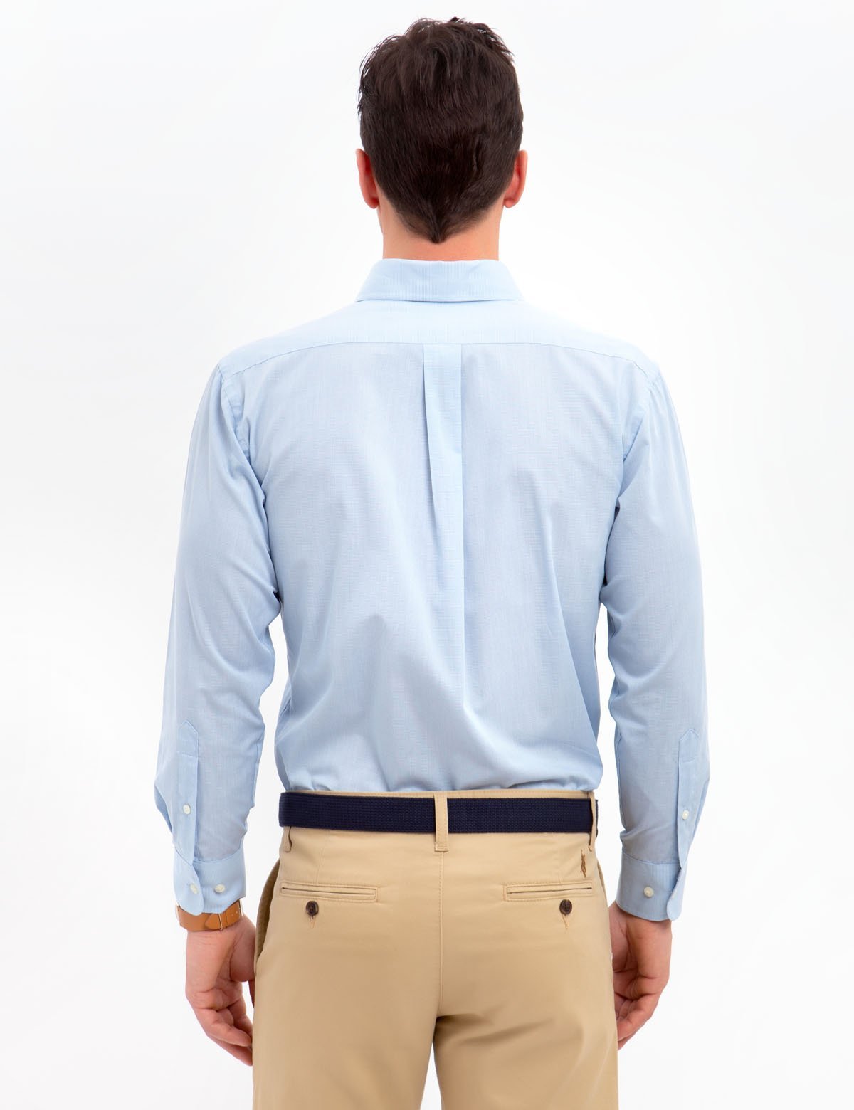 Men's Cotton Blend Horizontal Striped Dress Shirt - Regular Fit