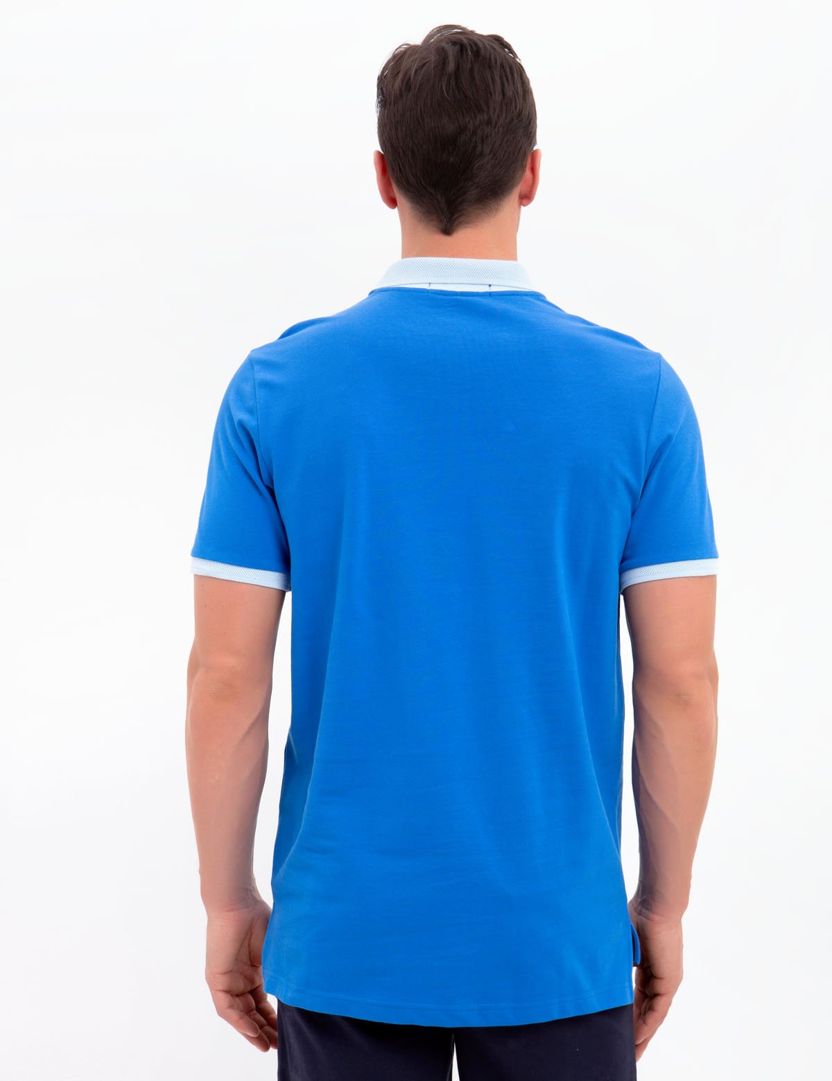 Men's Horizontal Striped Polo Shirt with Embroidered Logo