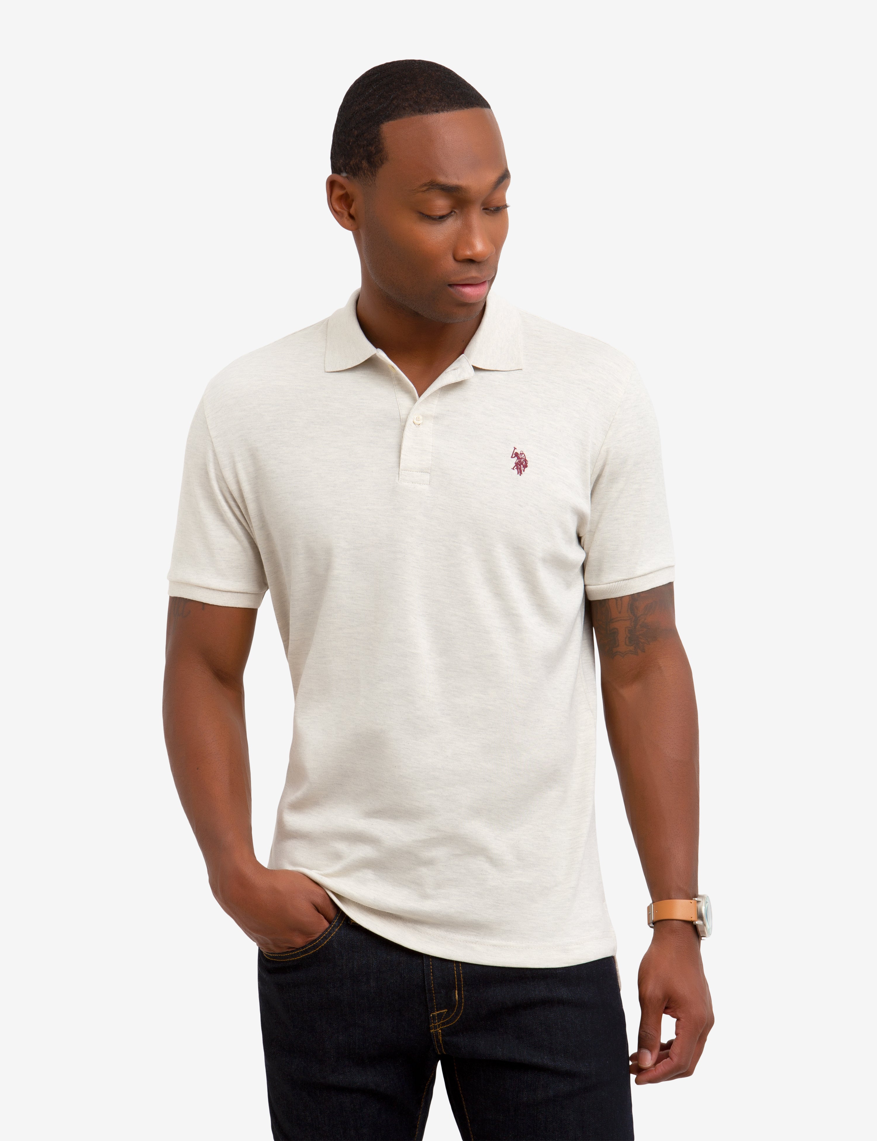 Men's Cotton Interlock Polo Shirt - Classic Fit Short Sleeve