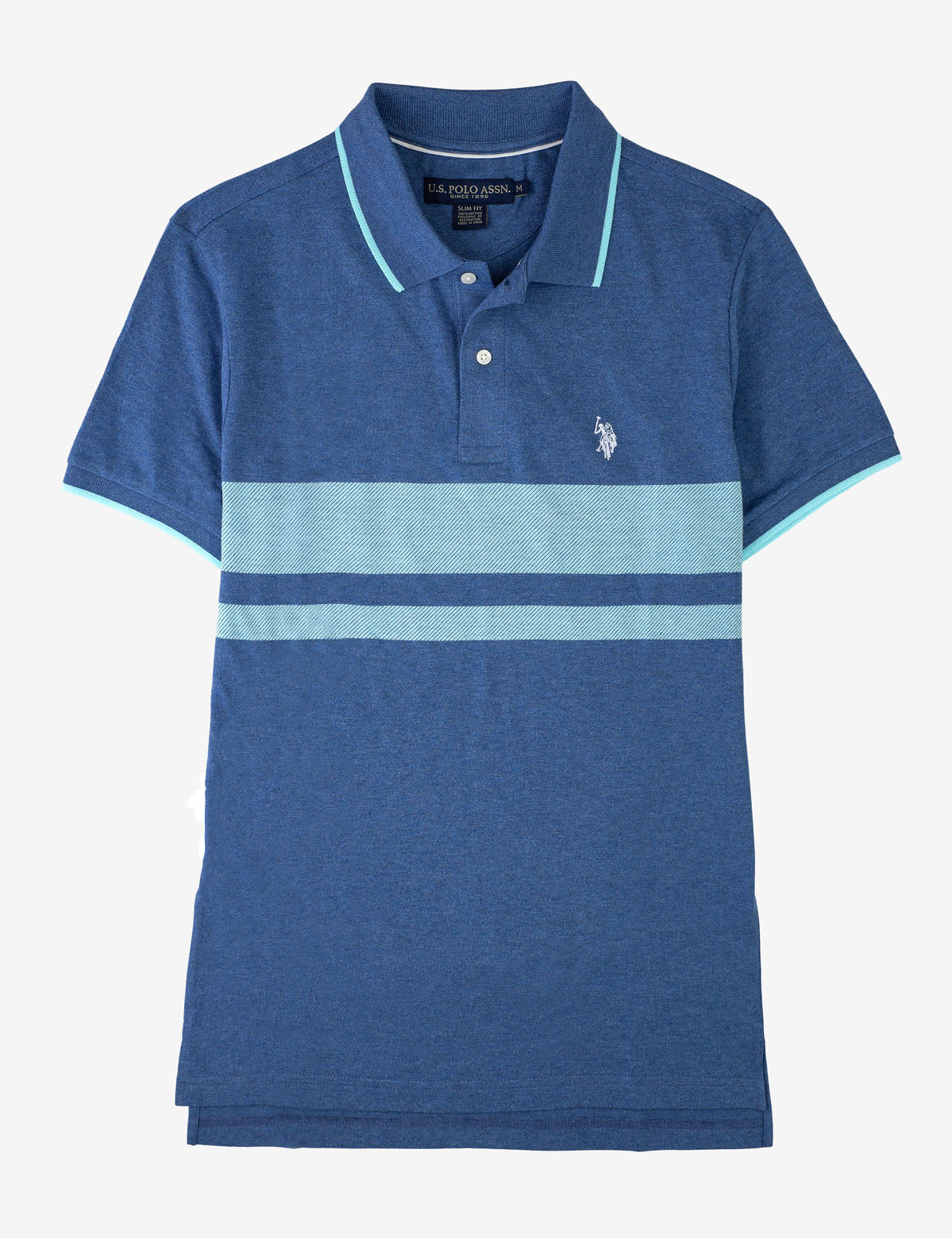Men's Jacquard Pique Polo Shirt - 100% Cotton Short Sleeve