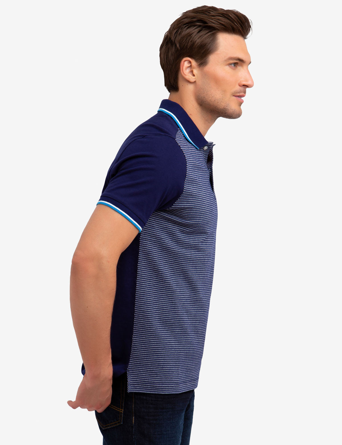 Men's Cotton Jacquard Polo Shirt with Embroidered Logo