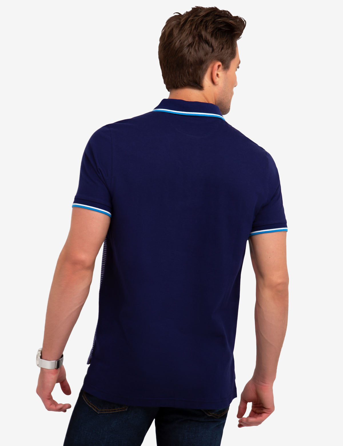 Men's Cotton Jacquard Polo Shirt with Embroidered Logo