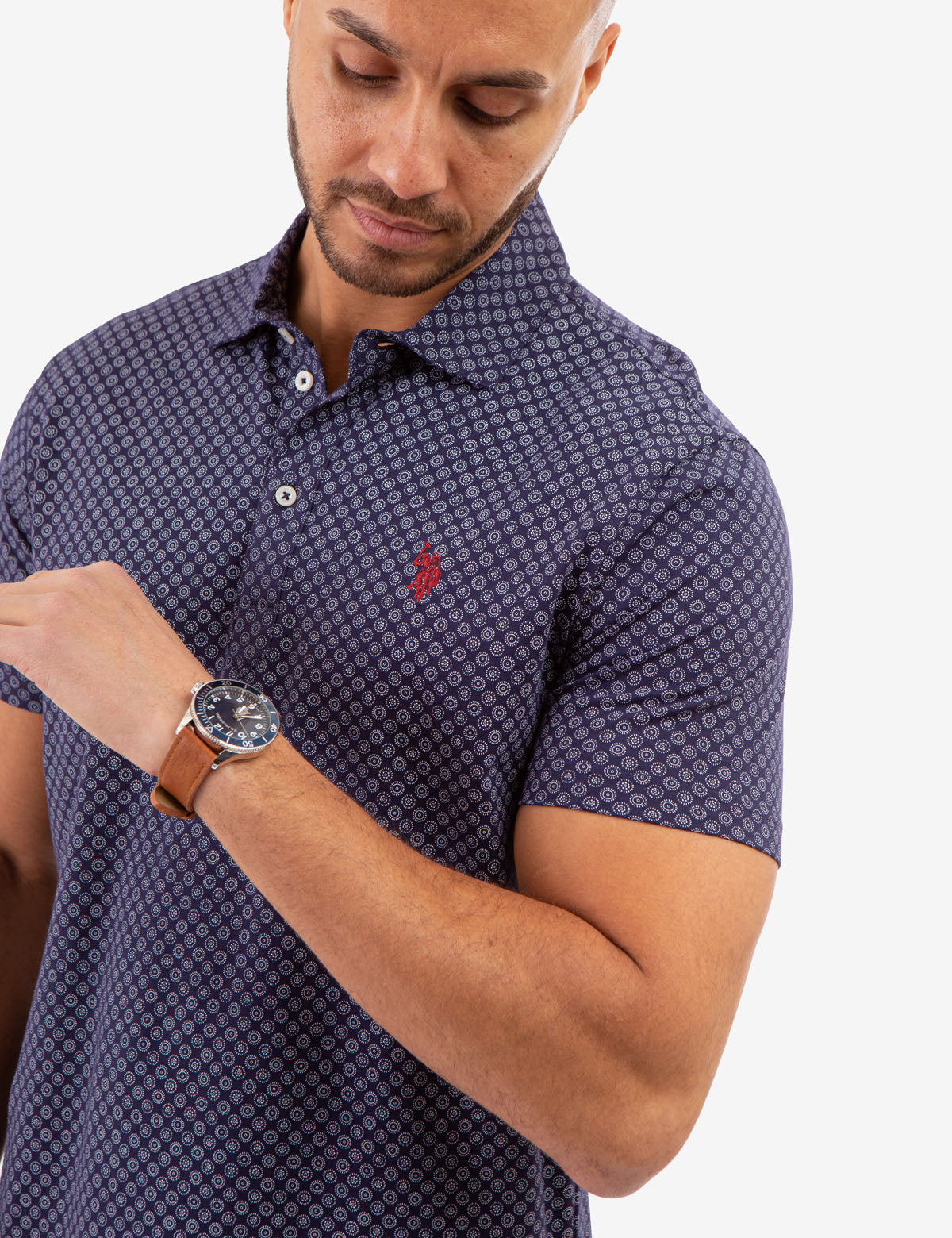 Printed Jersey Polo Shirt – Comfortable & Stylish Casual Wear