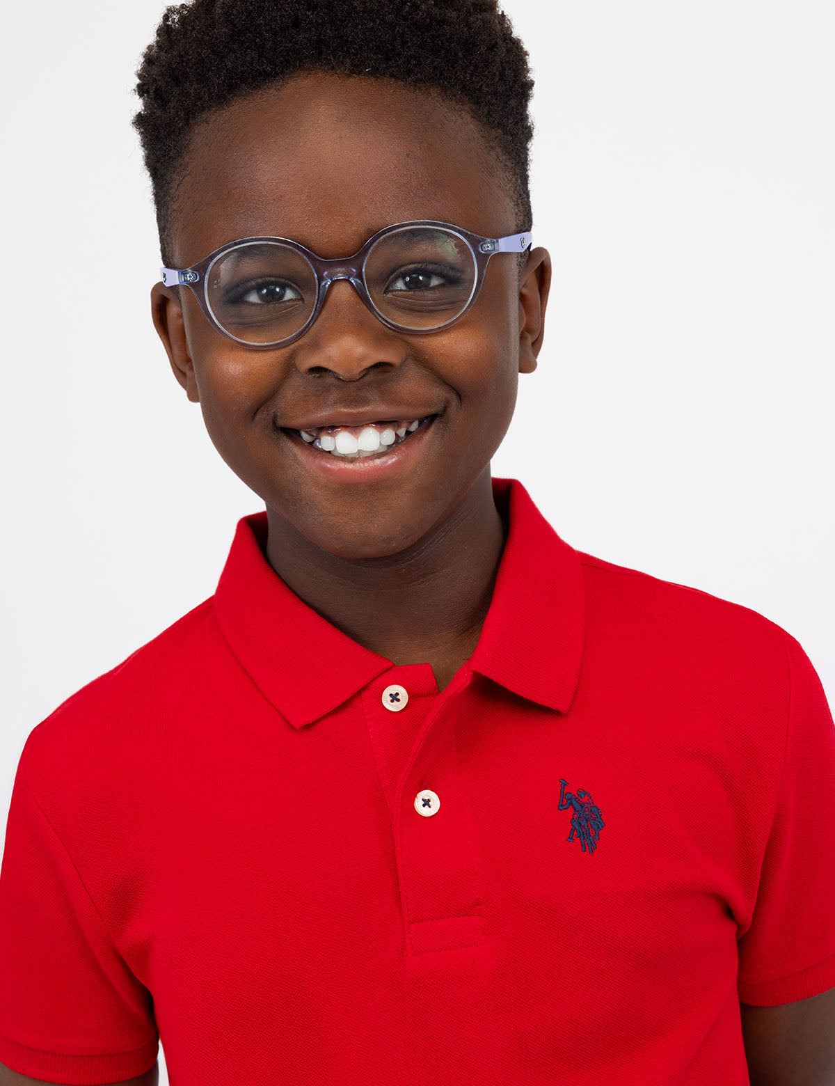 Boys' Solid Pique Polo Shirt with Button Placket & Logo