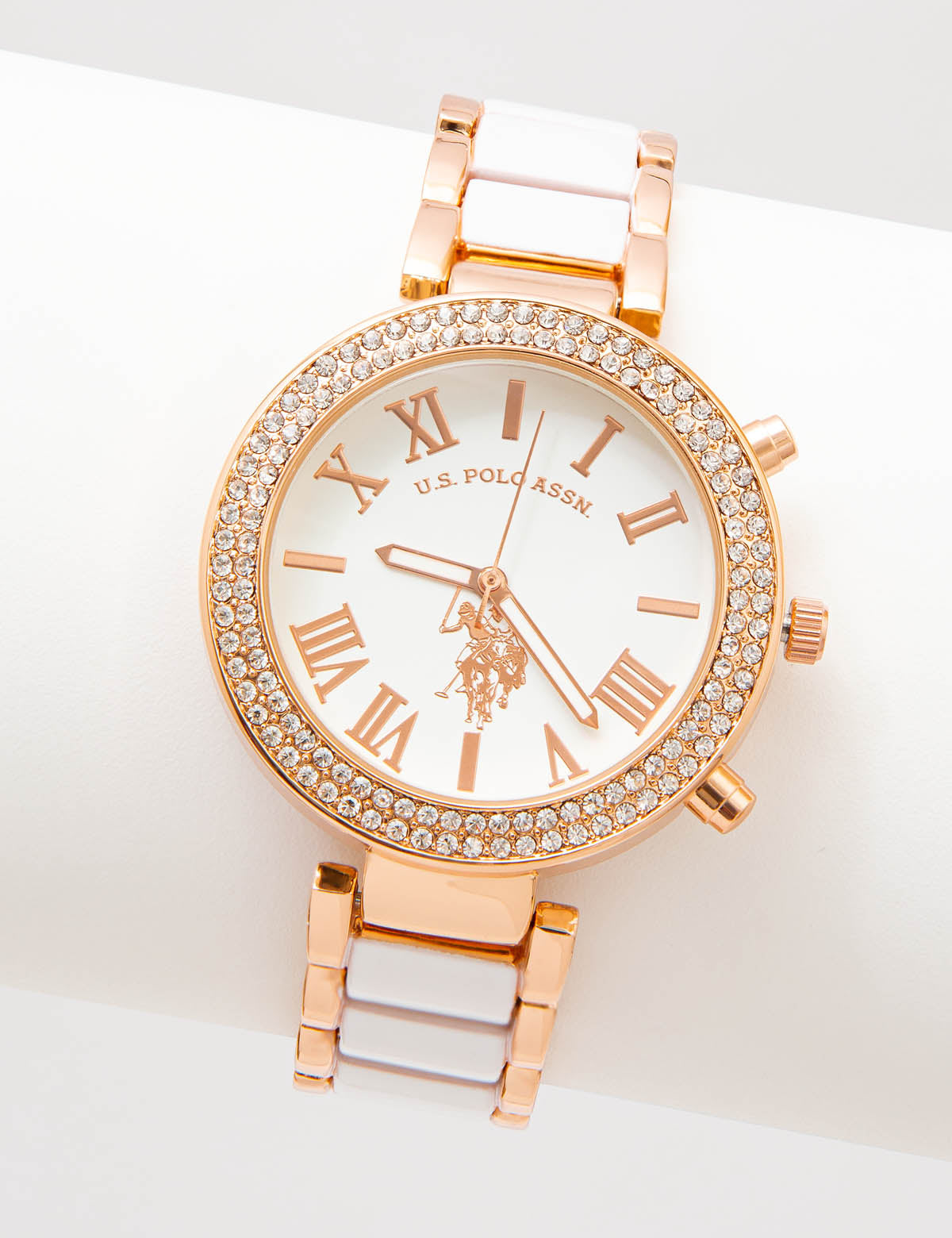 U.S. Polo Assn Women's Gold Crystal Embellished Watch