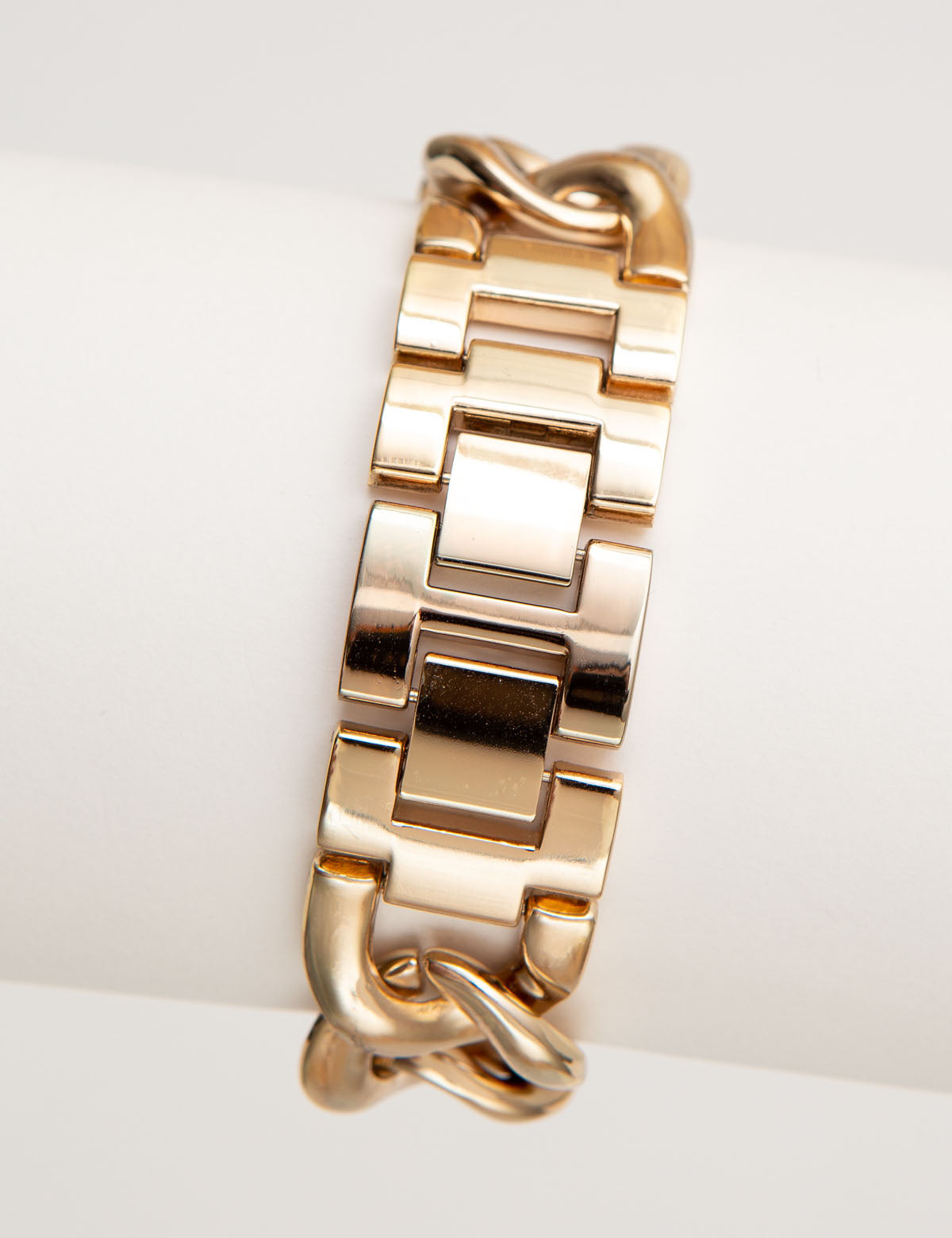 Gold-Tone Women's Chain Bracelet Watch with Embellished Dial