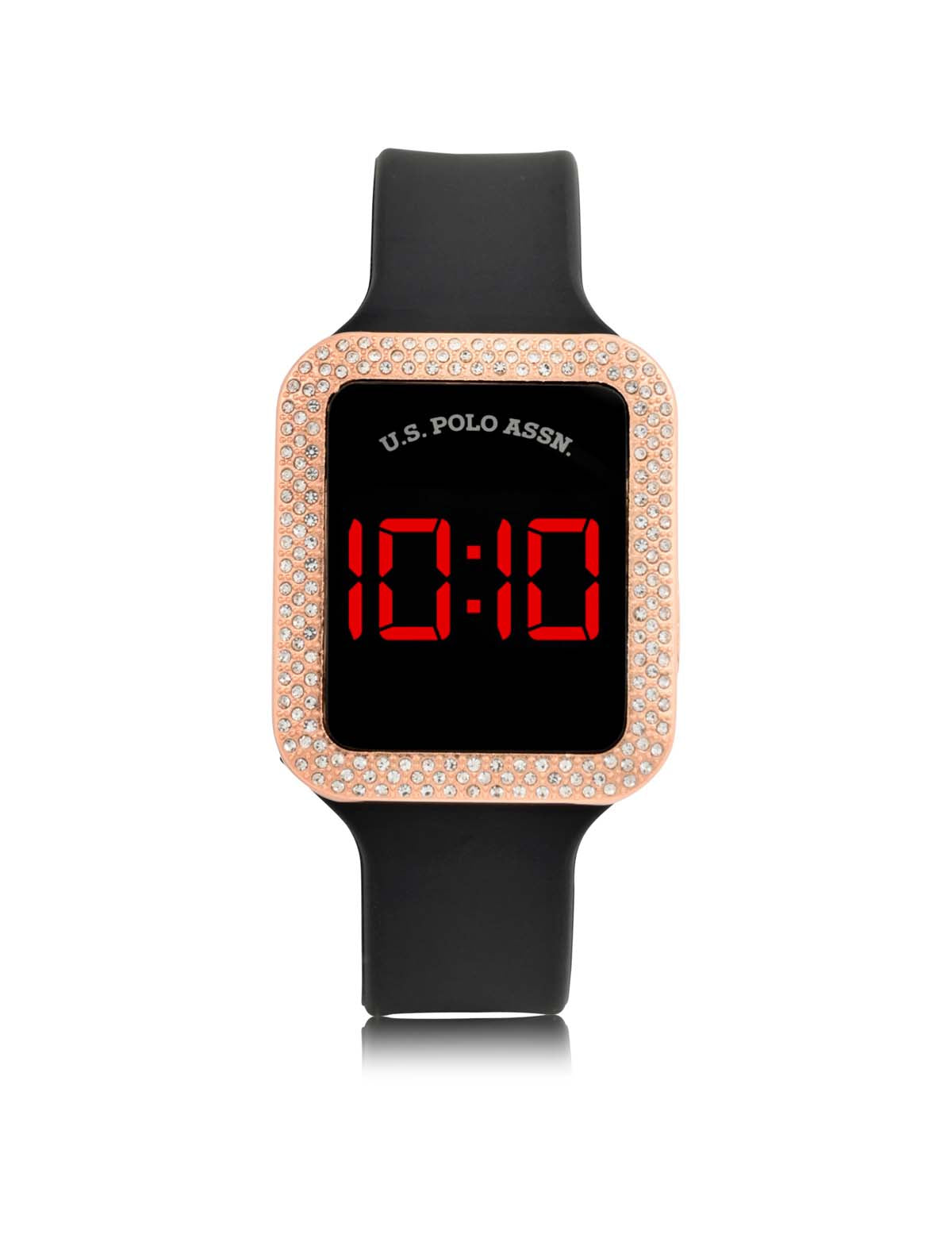 Women's LED Square Watch & Bracelet Set - Embellished Design
