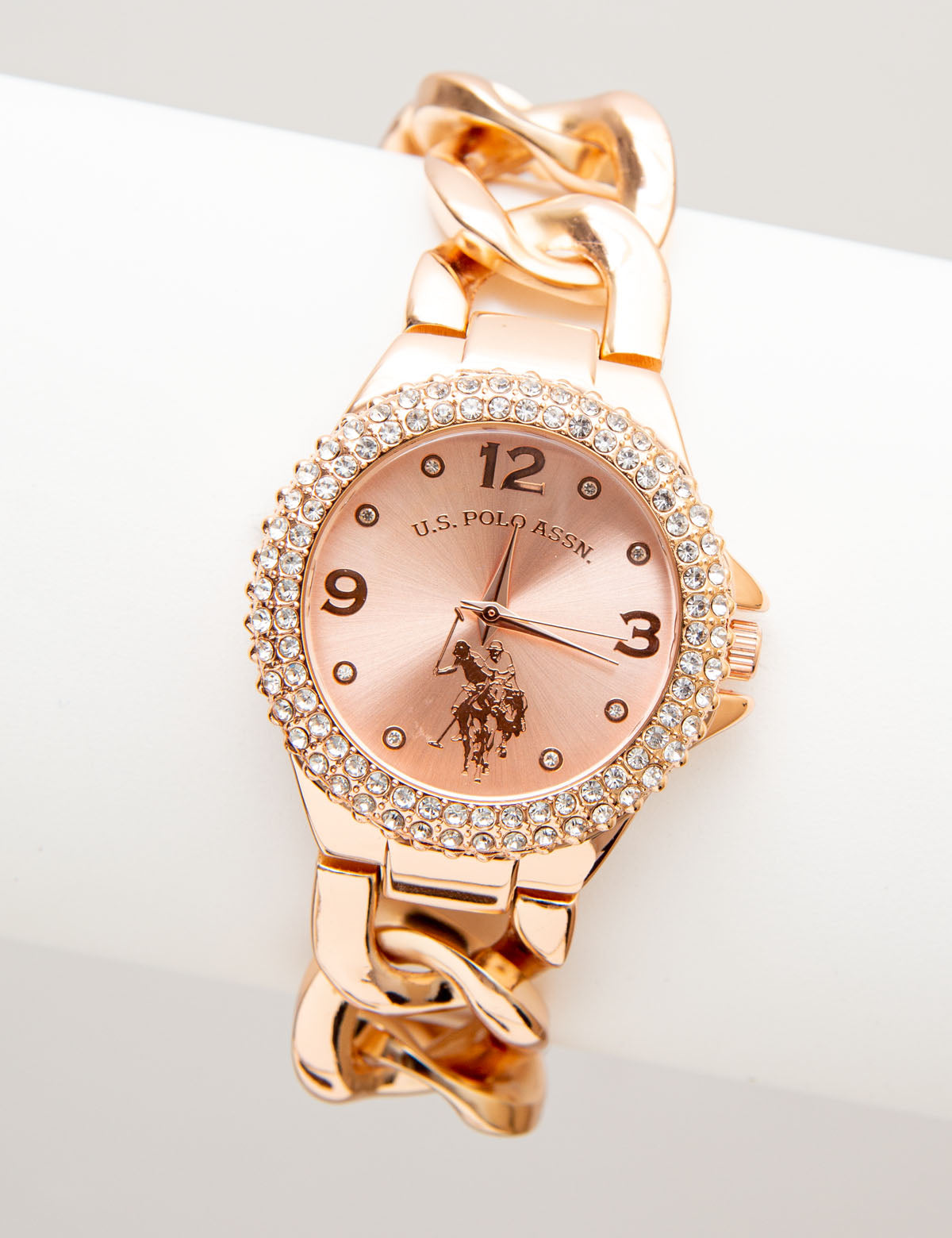Rose Gold Chain Link Bracelet Watch for Women