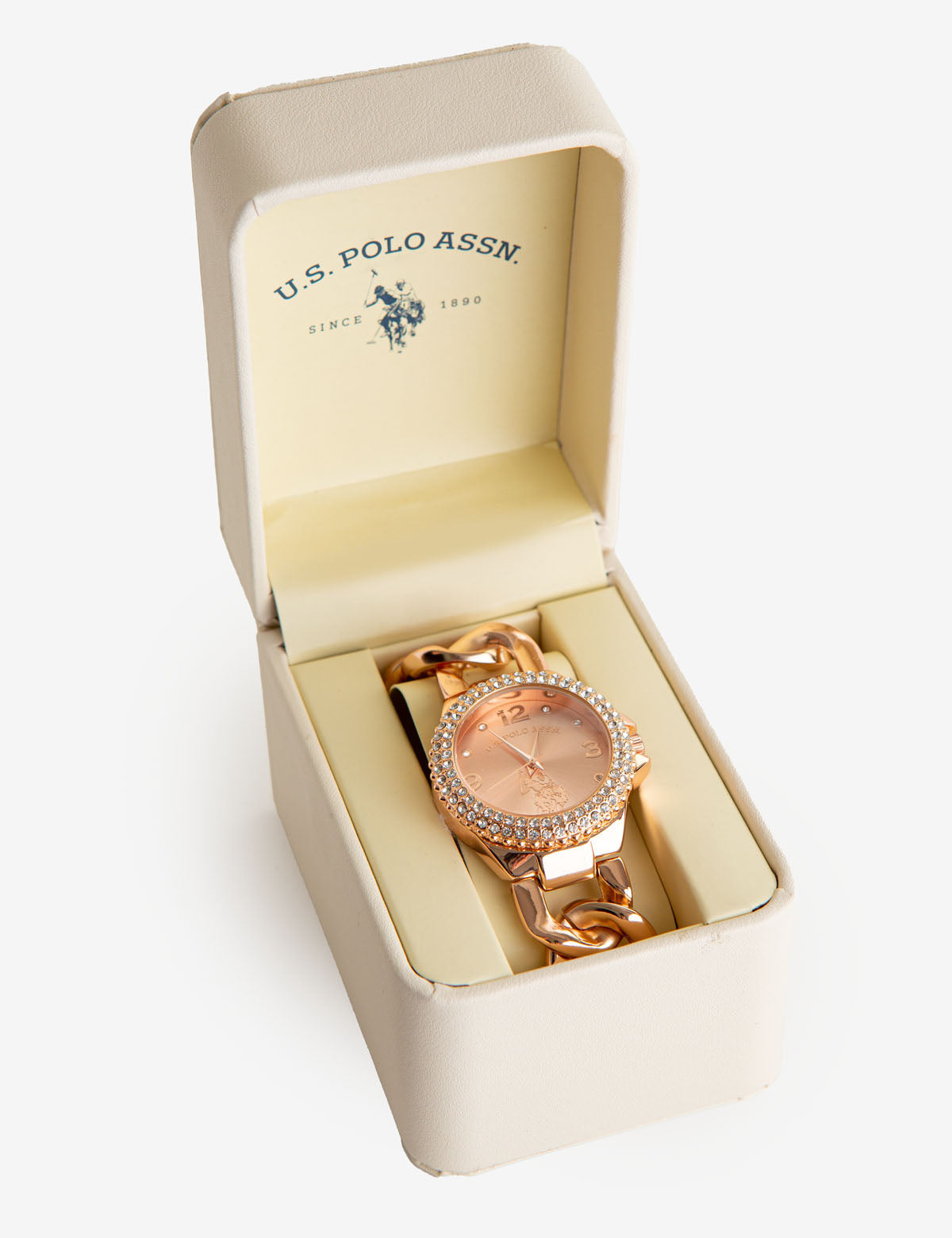 Rose Gold Chain Link Bracelet Watch for Women