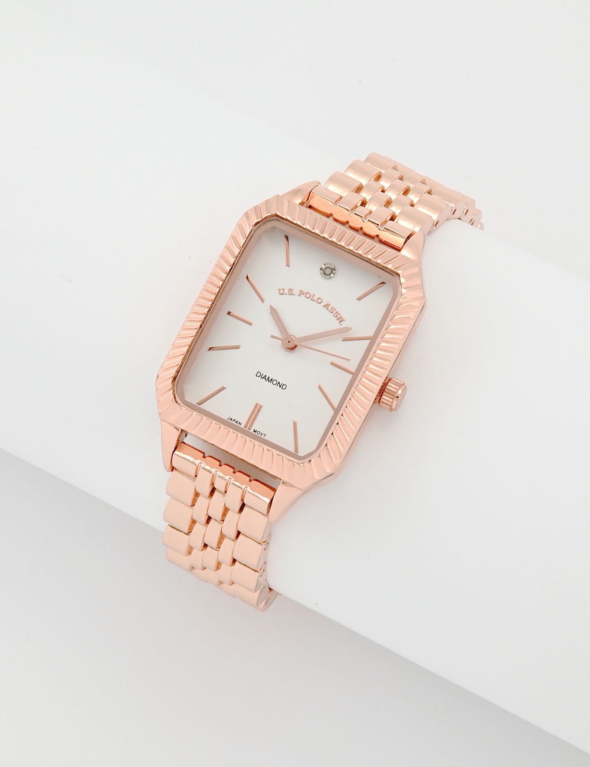 Rose Gold Square Watch & Bracelet Set for Women