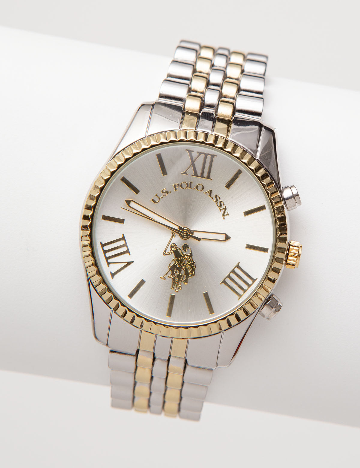 U.S. Polo Assn Ladies Two-Tone Silver & Gold Bracelet Watch