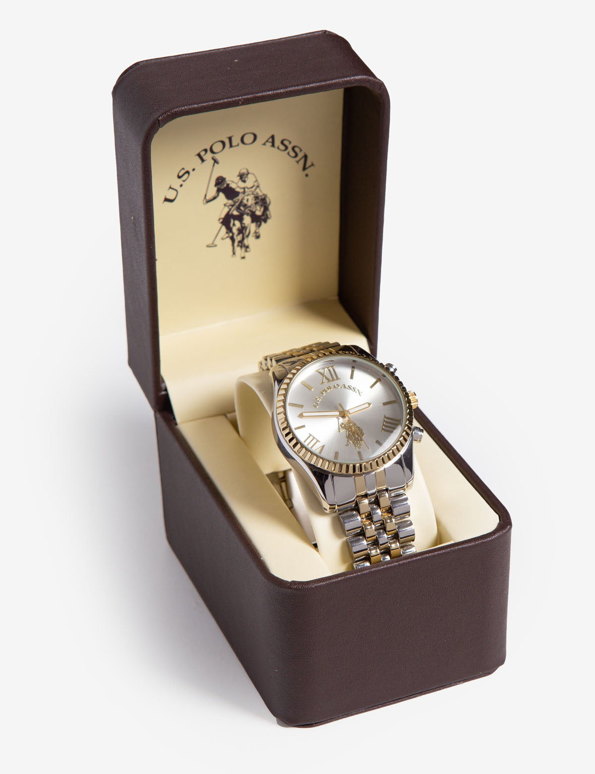 U.S. Polo Assn Ladies Two-Tone Silver & Gold Bracelet Watch