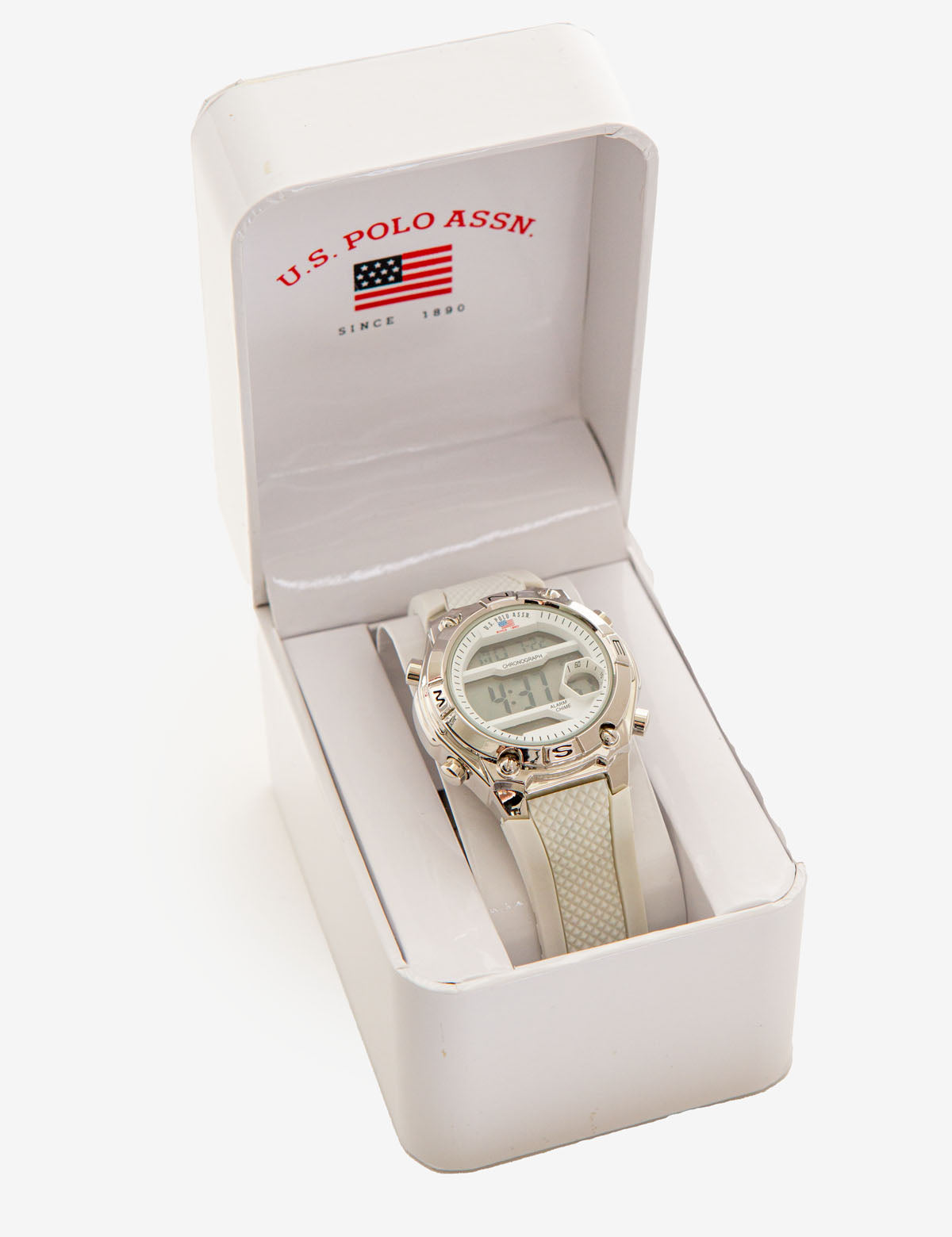 Women's White Digital Sports Watch - Waterproof & Lightweight