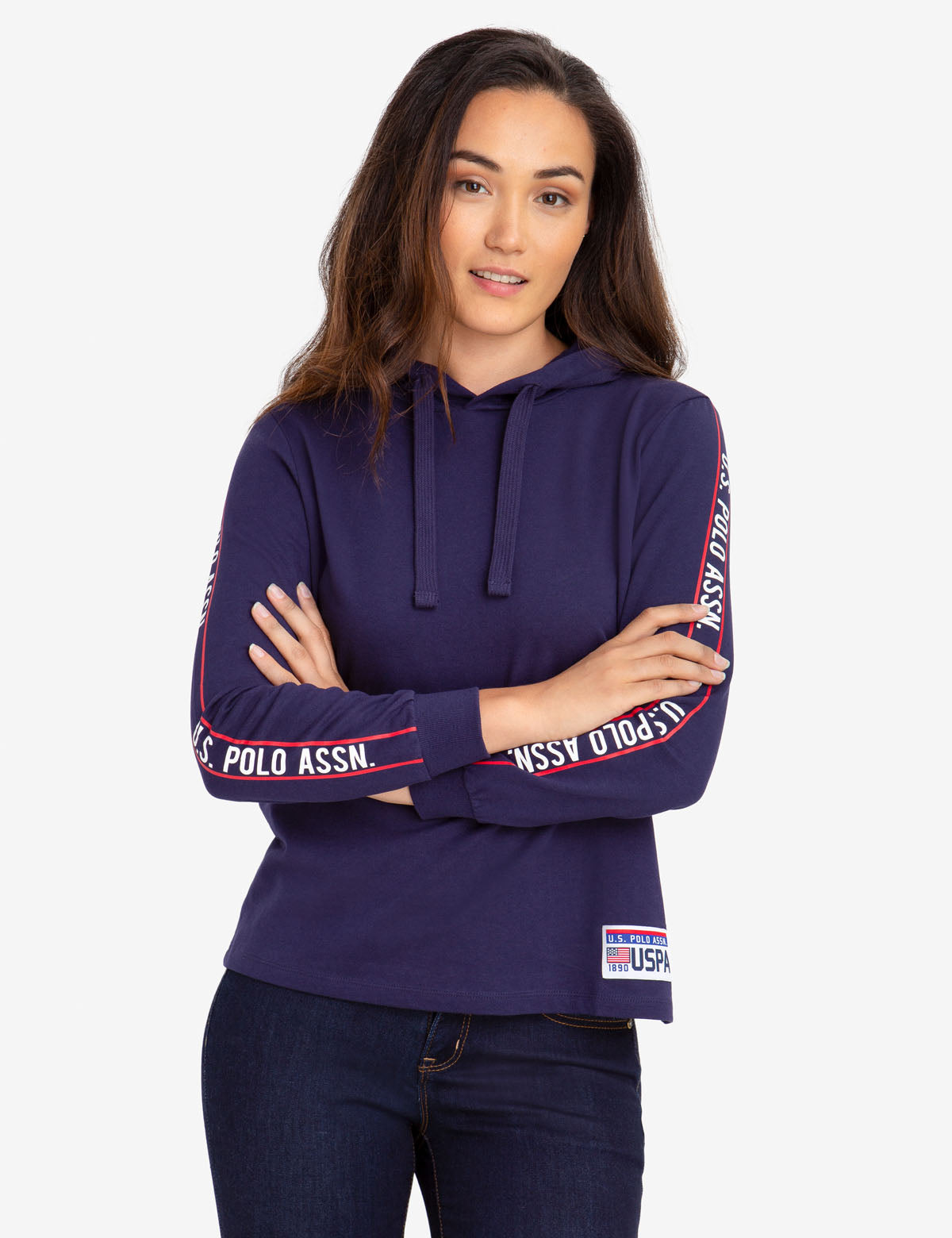 U.S. Polo Assn. Cotton Logo Hoodie with Drawstring Hood