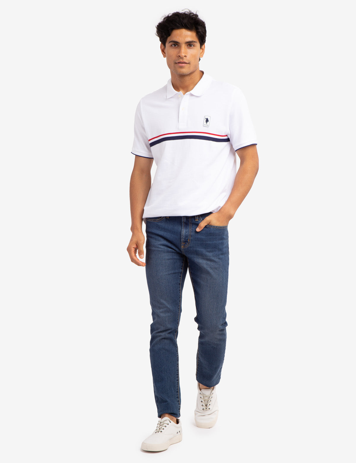 Men's Cotton Signature Stripe Pique Polo Shirt