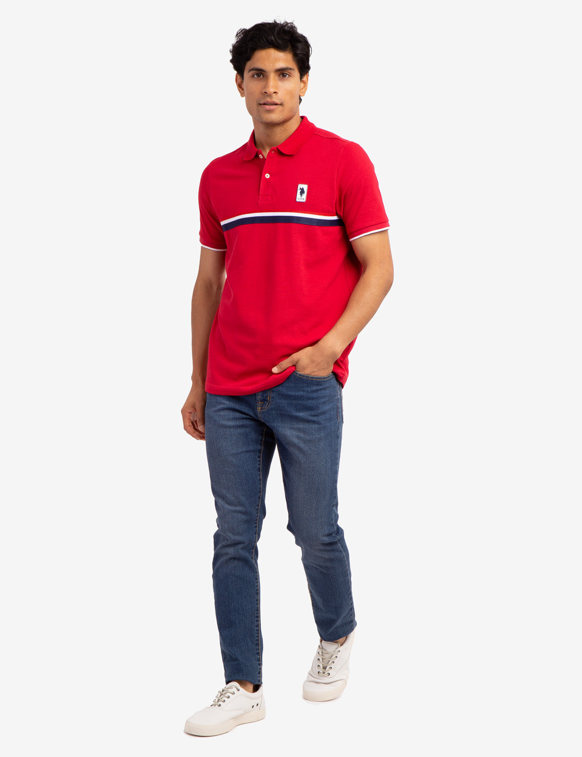 Men's Cotton Signature Stripe Pique Polo Shirt