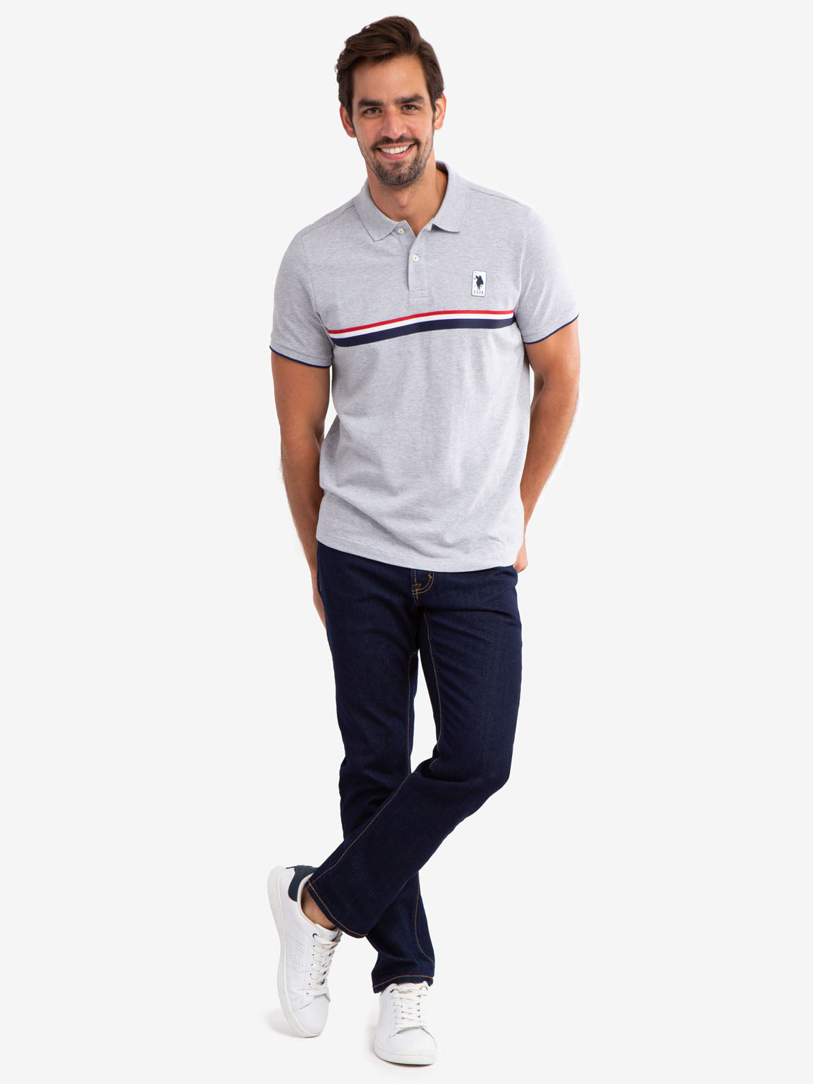 Men's Cotton Signature Stripe Pique Polo Shirt