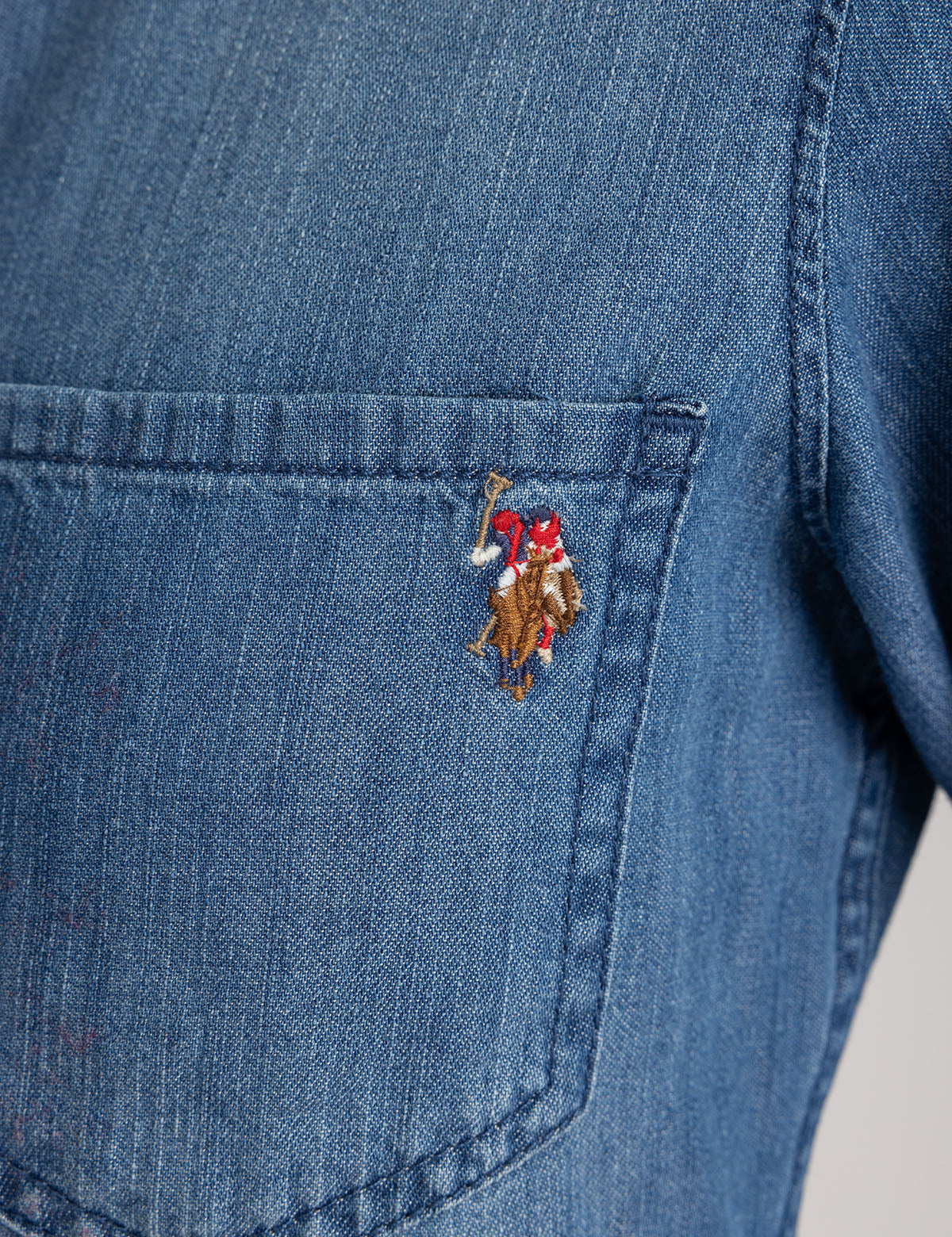 Men's Long Sleeve Denim Shirt - Button Up Casual Style