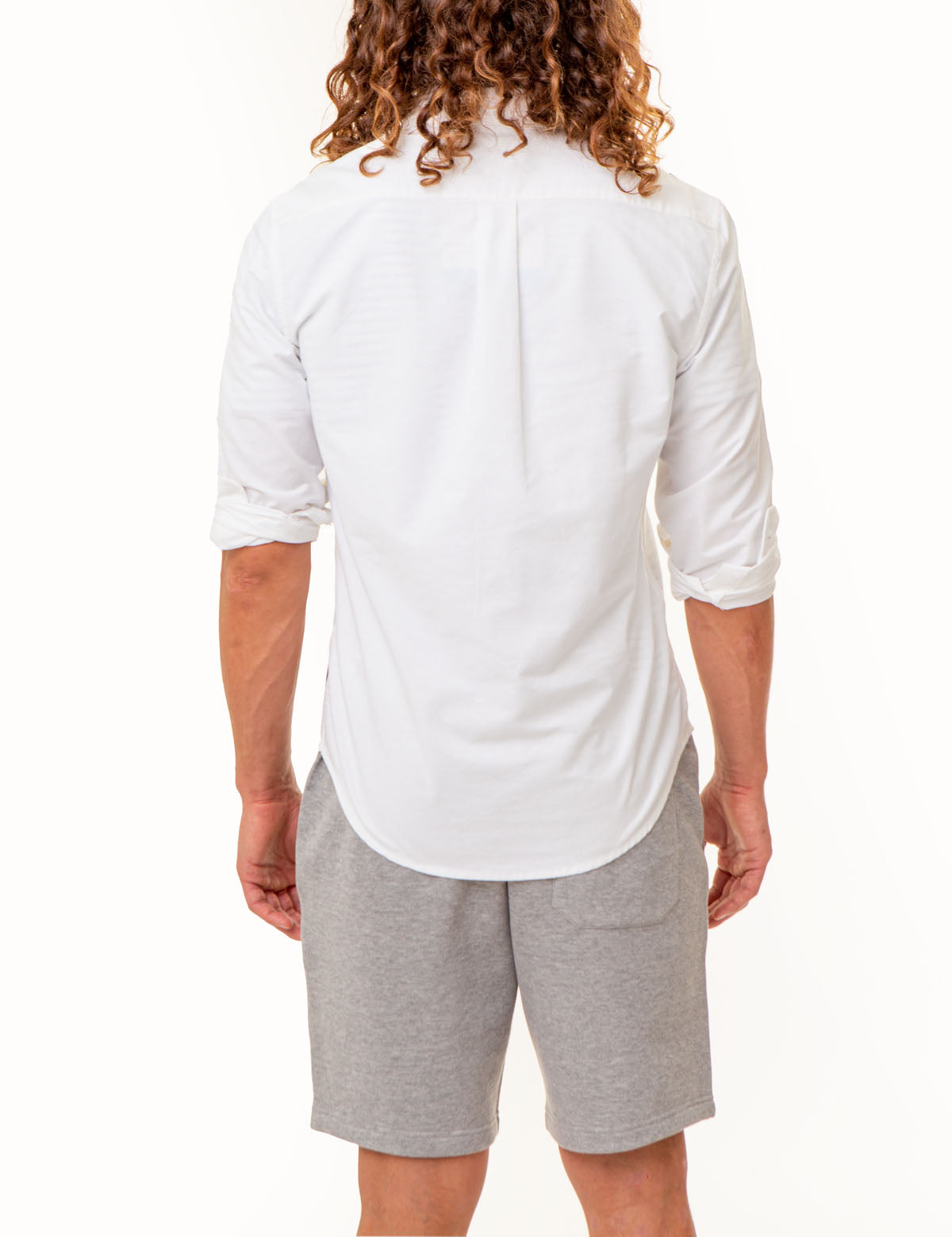 Men's Diagonal Sash Oxford Shirt - Long Sleeve Cotton Blend