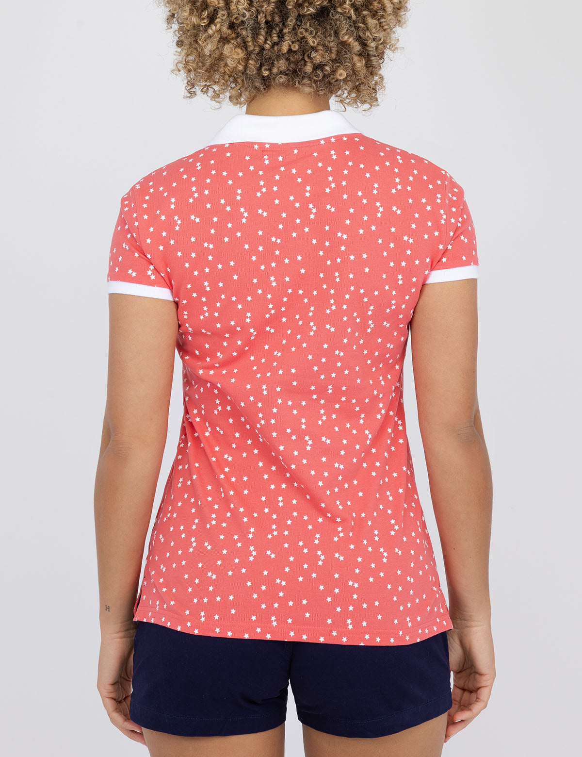 Men's Star Print Polo Shirt - Stylish Casual Top