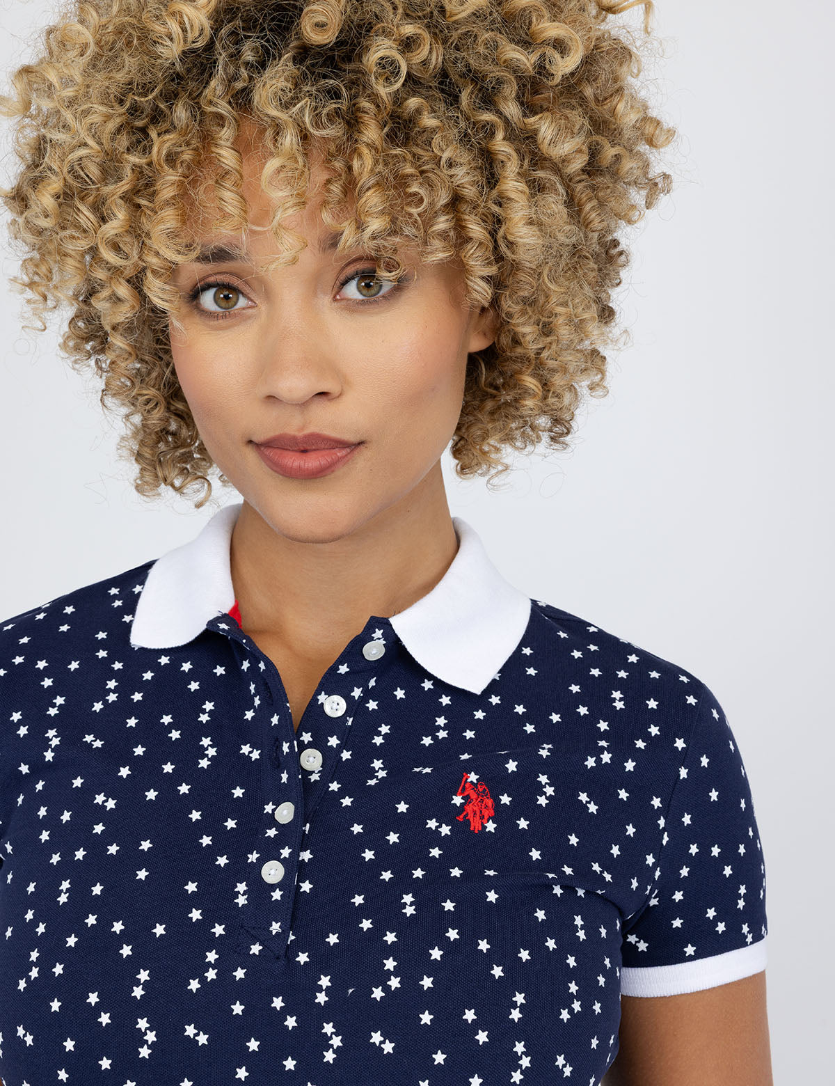 Men's Star Print Polo Shirt - Stylish Casual Top