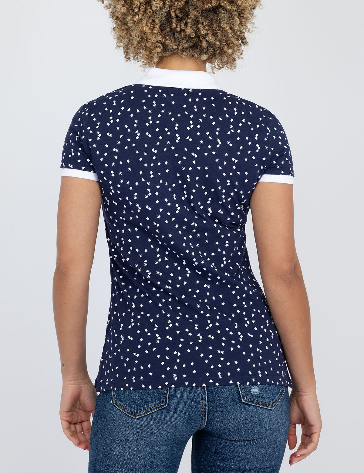 Men's Star Print Polo Shirt - Stylish Casual Top